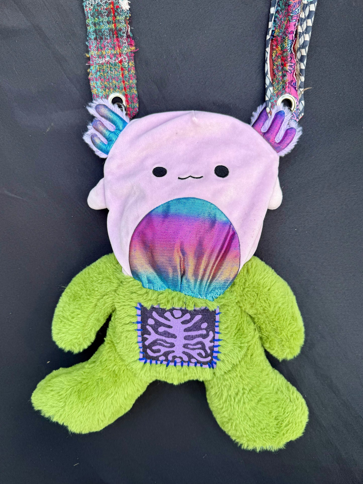 Squishmallow + dragon hybrid side bag