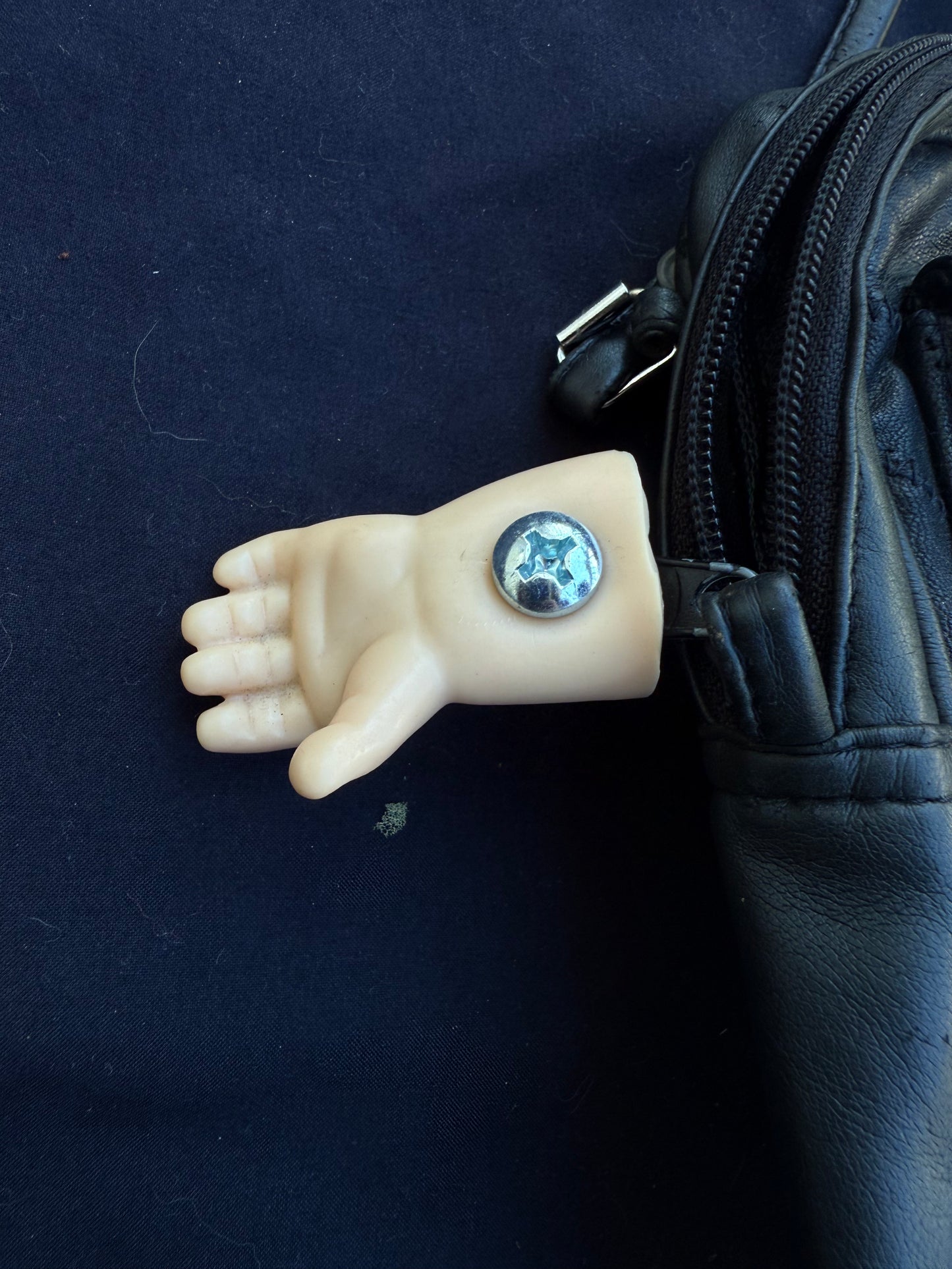 Leather patchwork baby bag