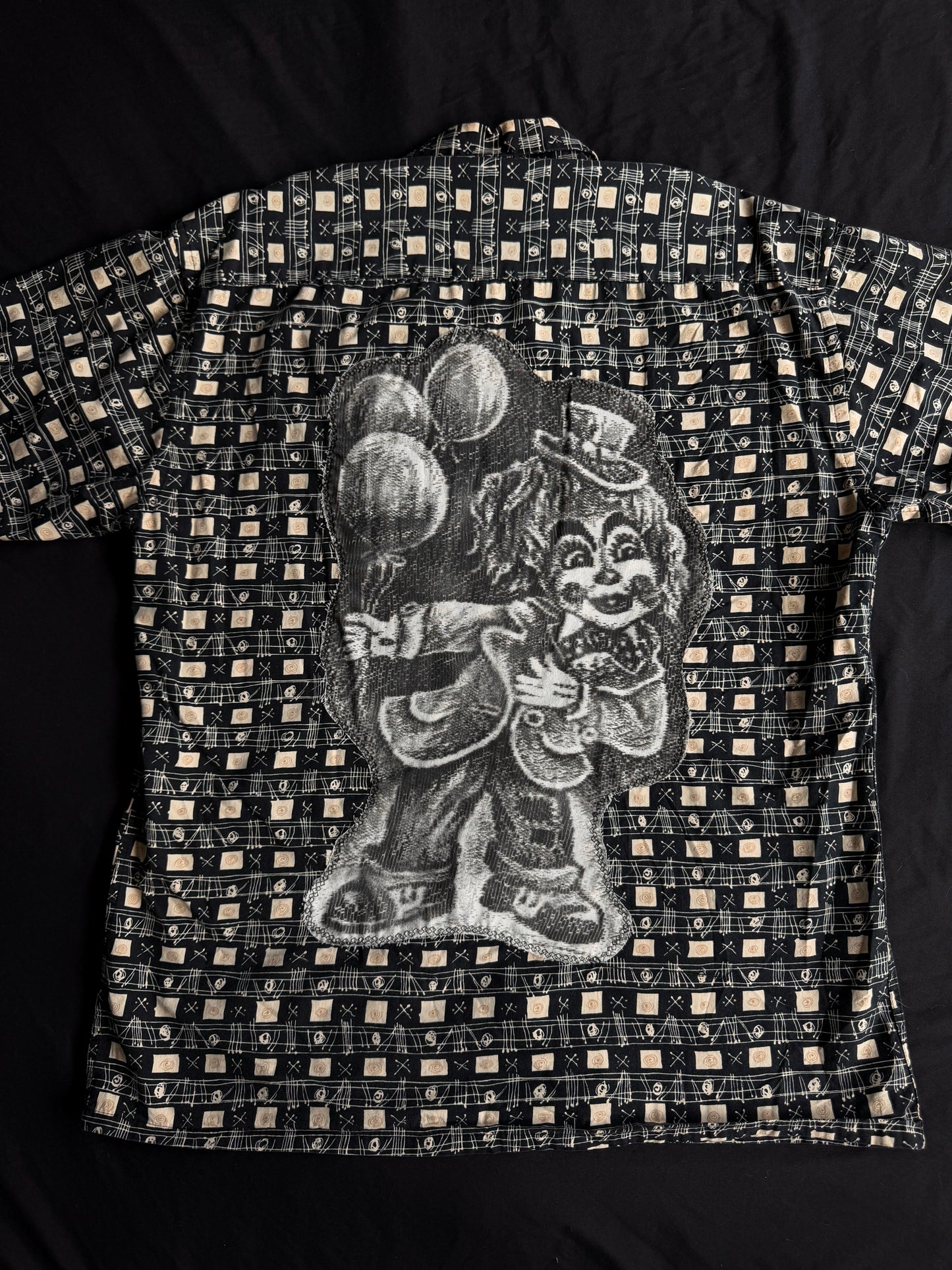 Clown + shapes button up short sleeve