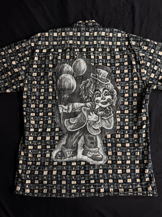 Clown + shapes button up short sleeve