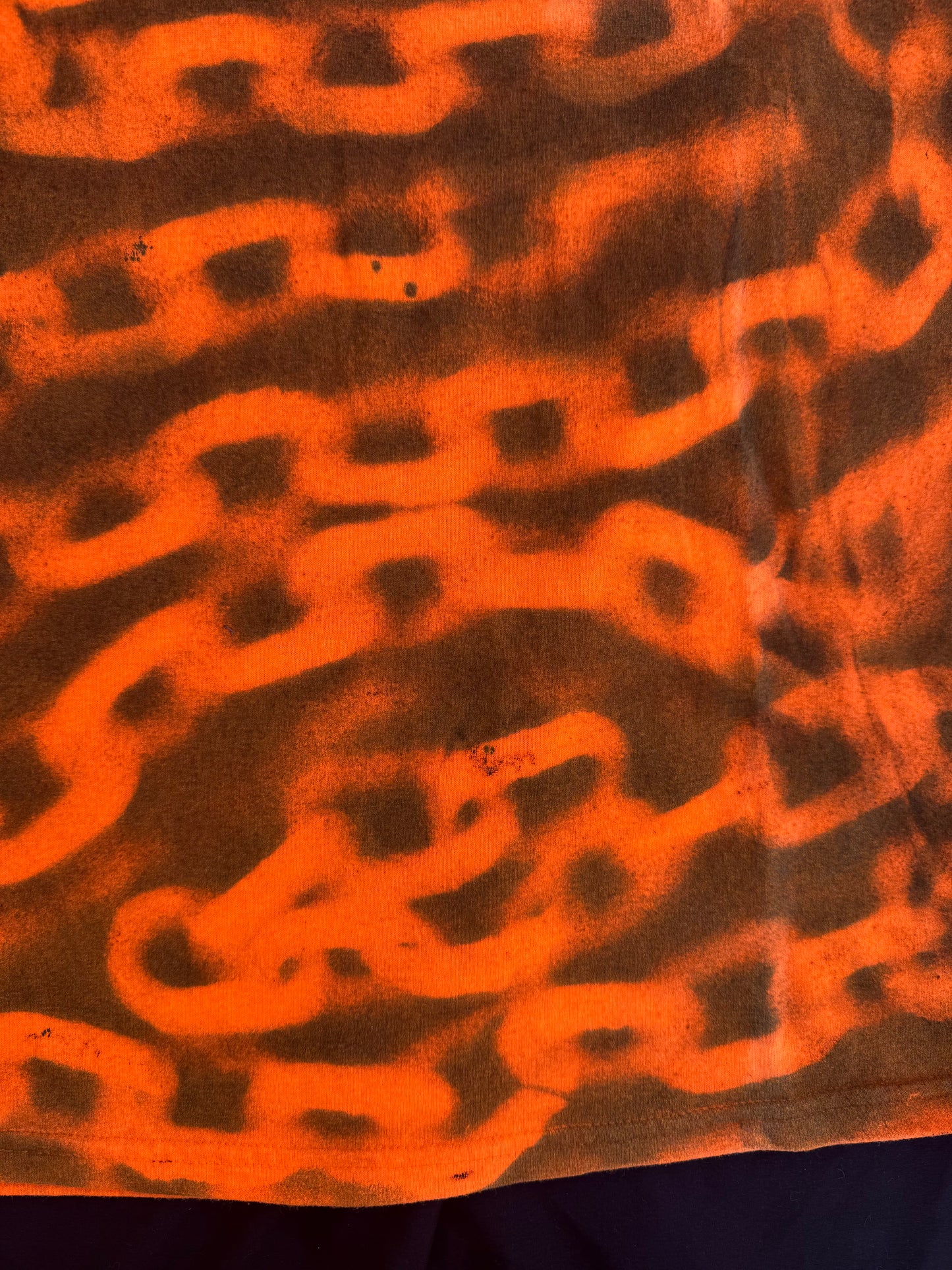 Crazy clown patch chain spray painted t shirt