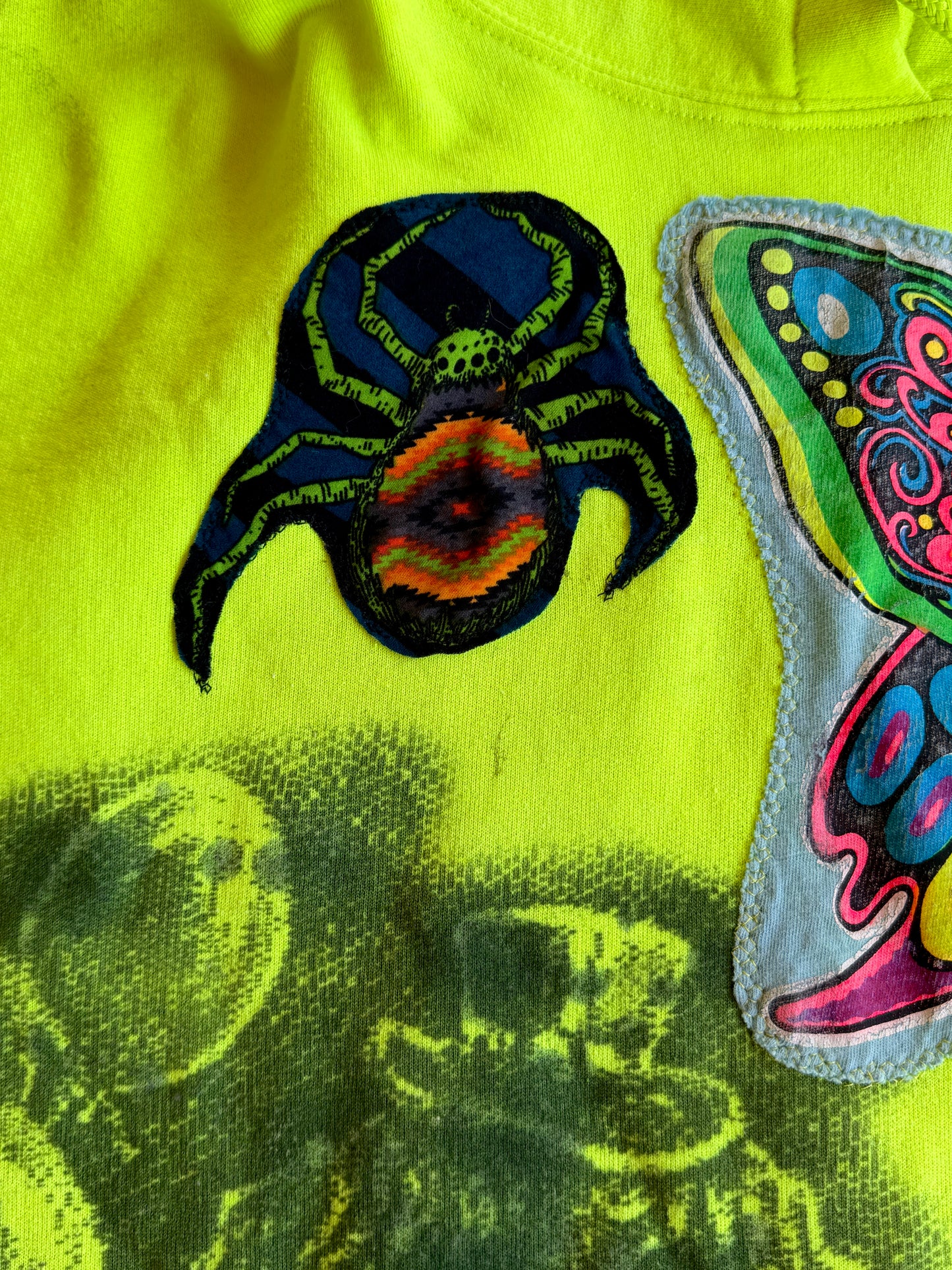 Neon clown wolf hoodie