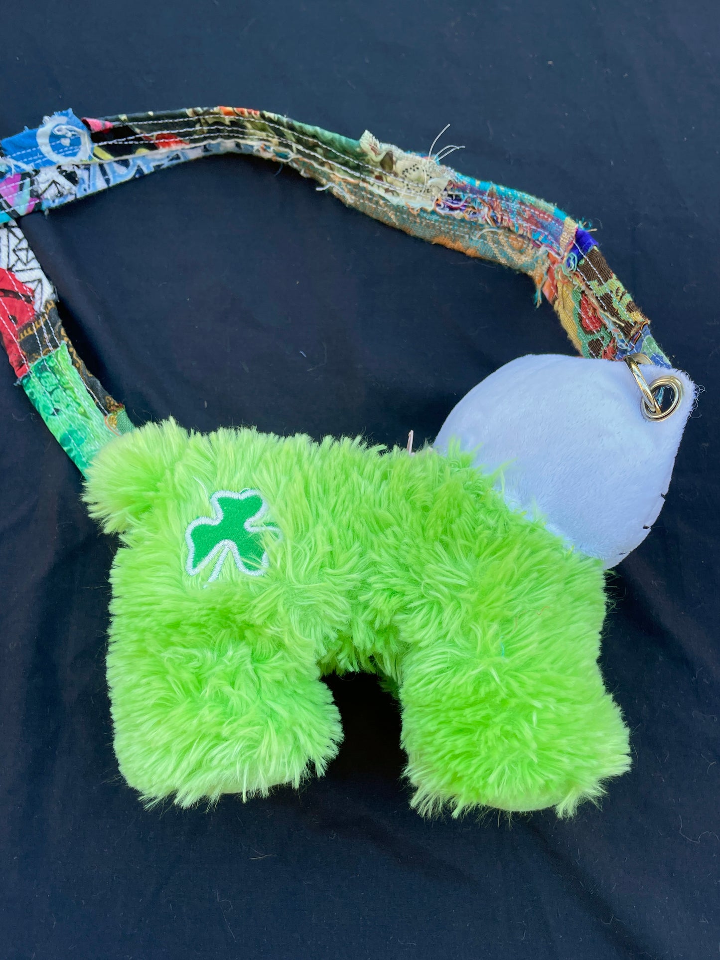 Hello Kitty + fuzzy green hybrid mini side bag