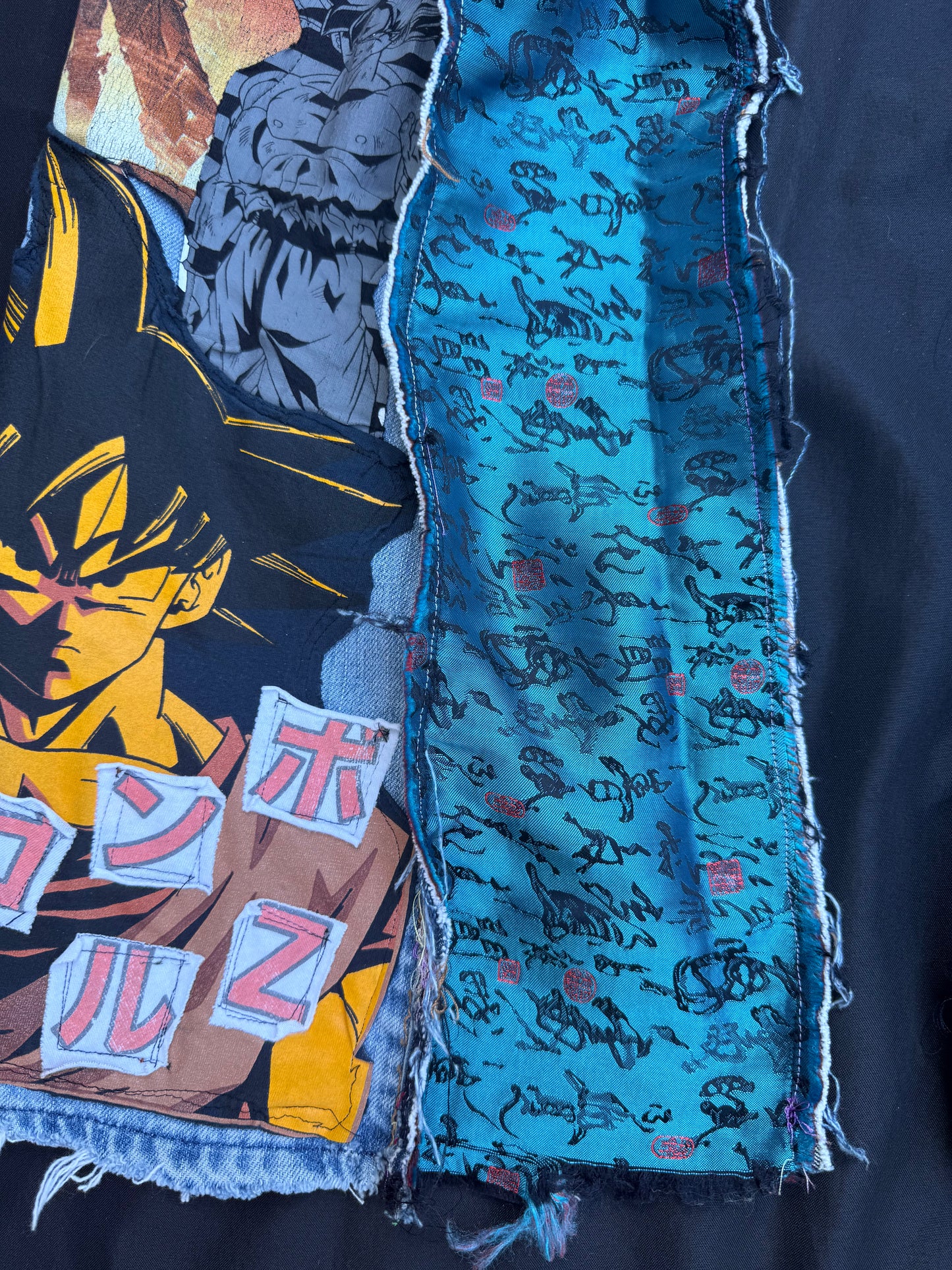 Anime collage patch jeans