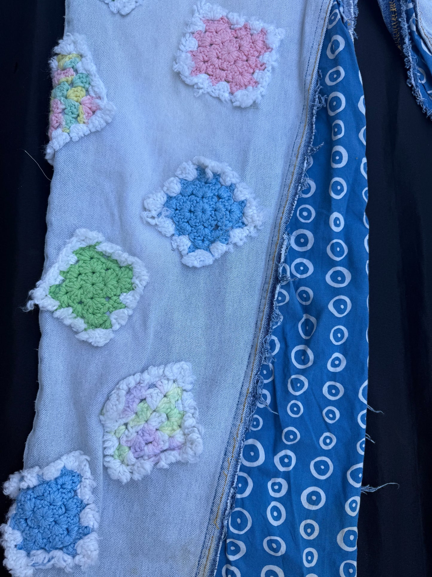 Crochet granny square jeans