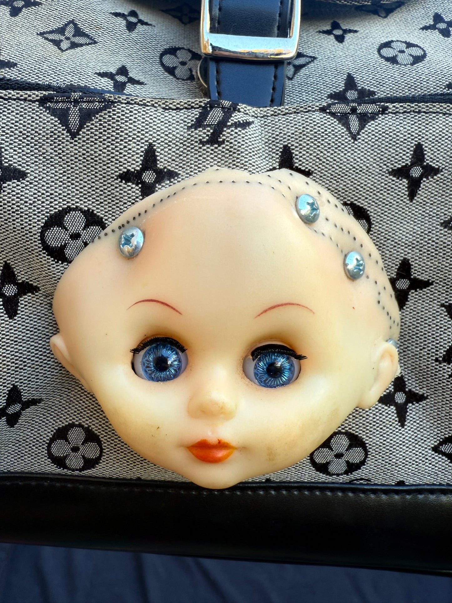 LV double baby head back pack