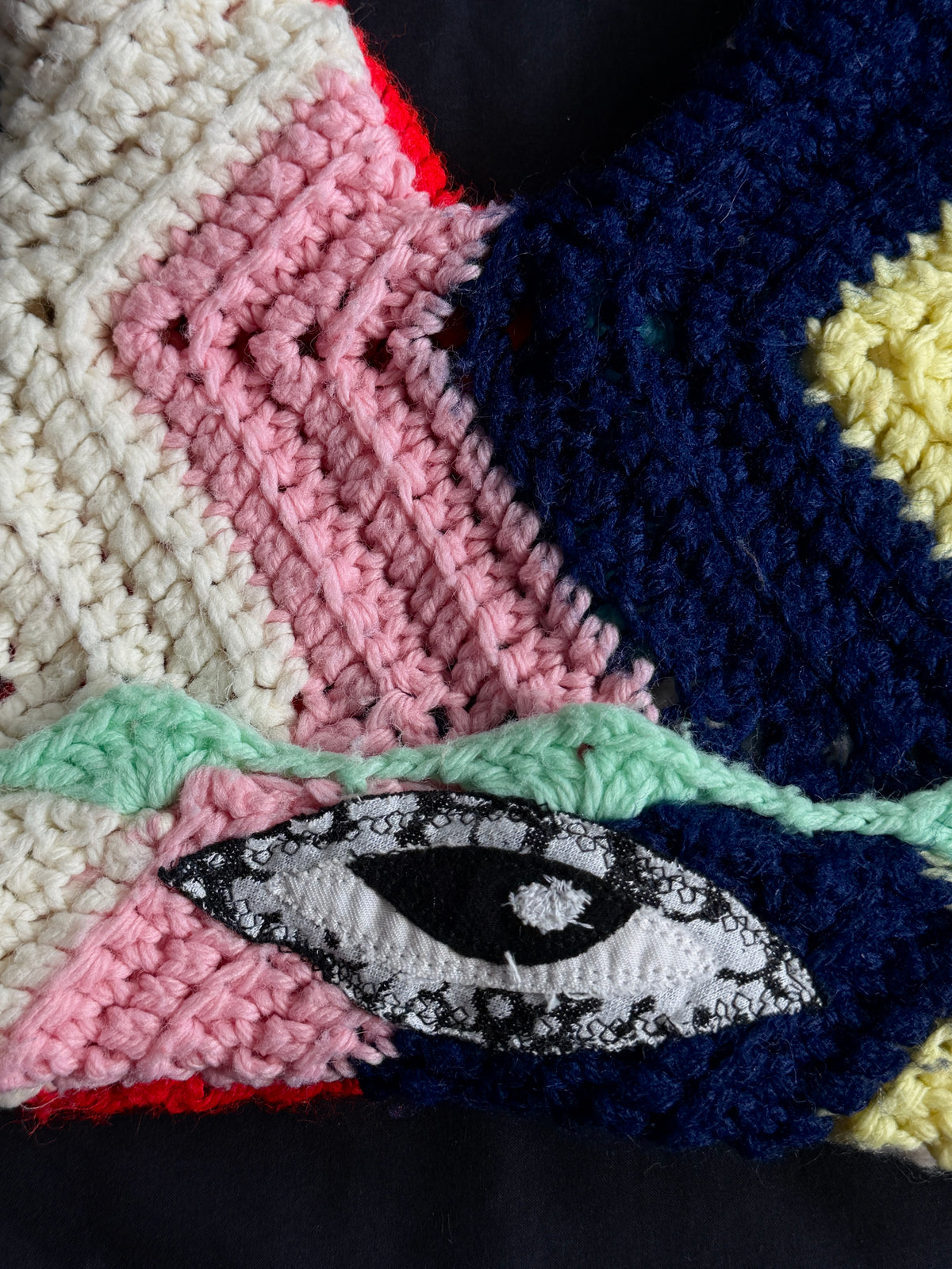 Crochet eyeball hat