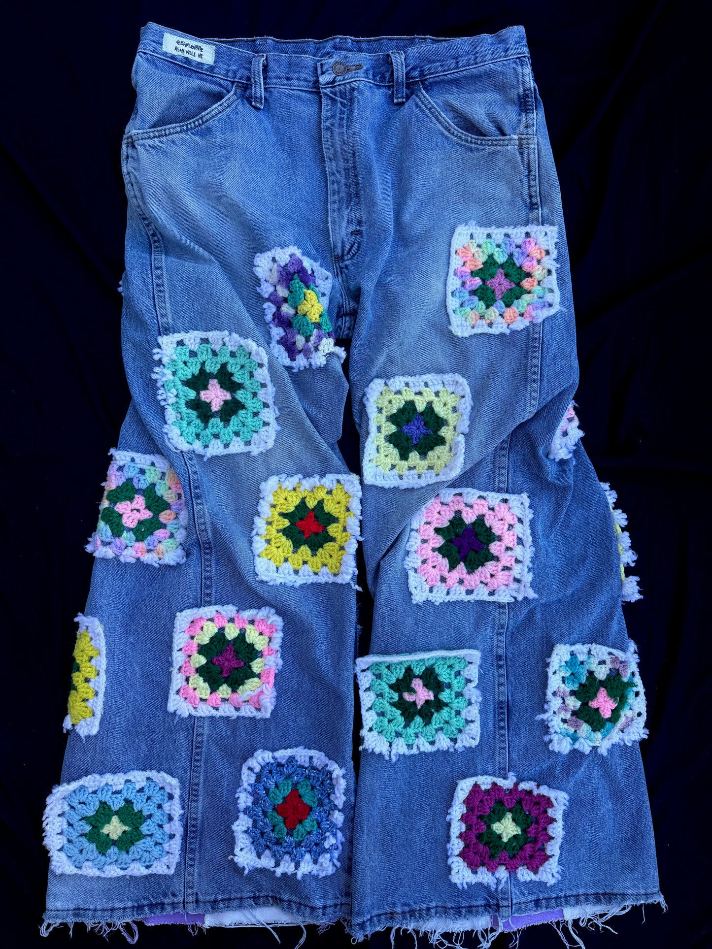 Purple daydream granny square pants