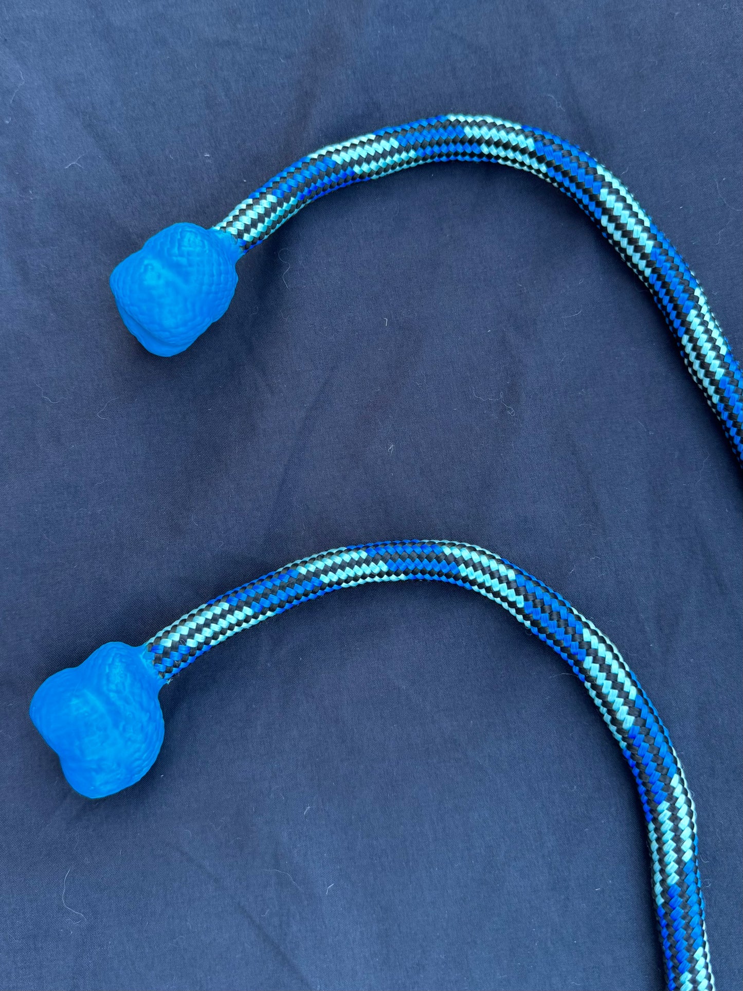 Teal fluffy mega poi