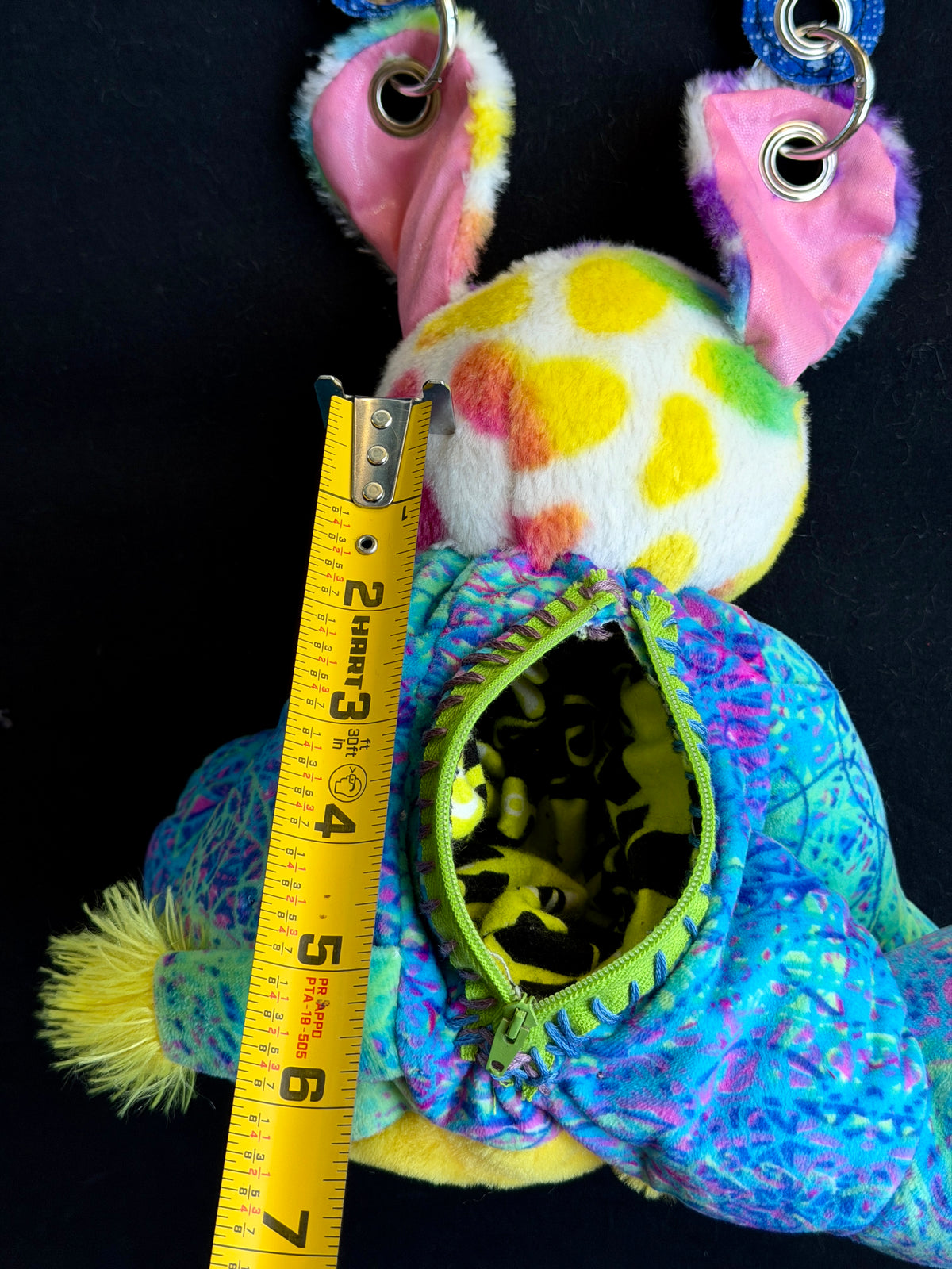 Rainbow dog + elephant hybrid side bag