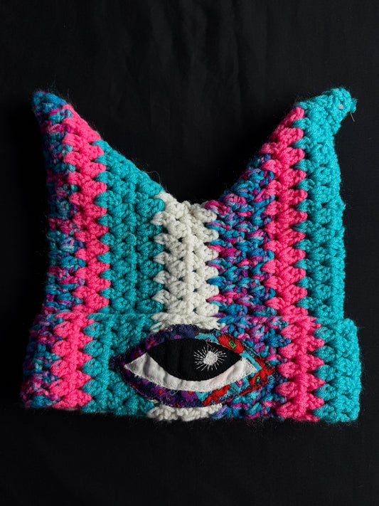 Crochet eyeball hat