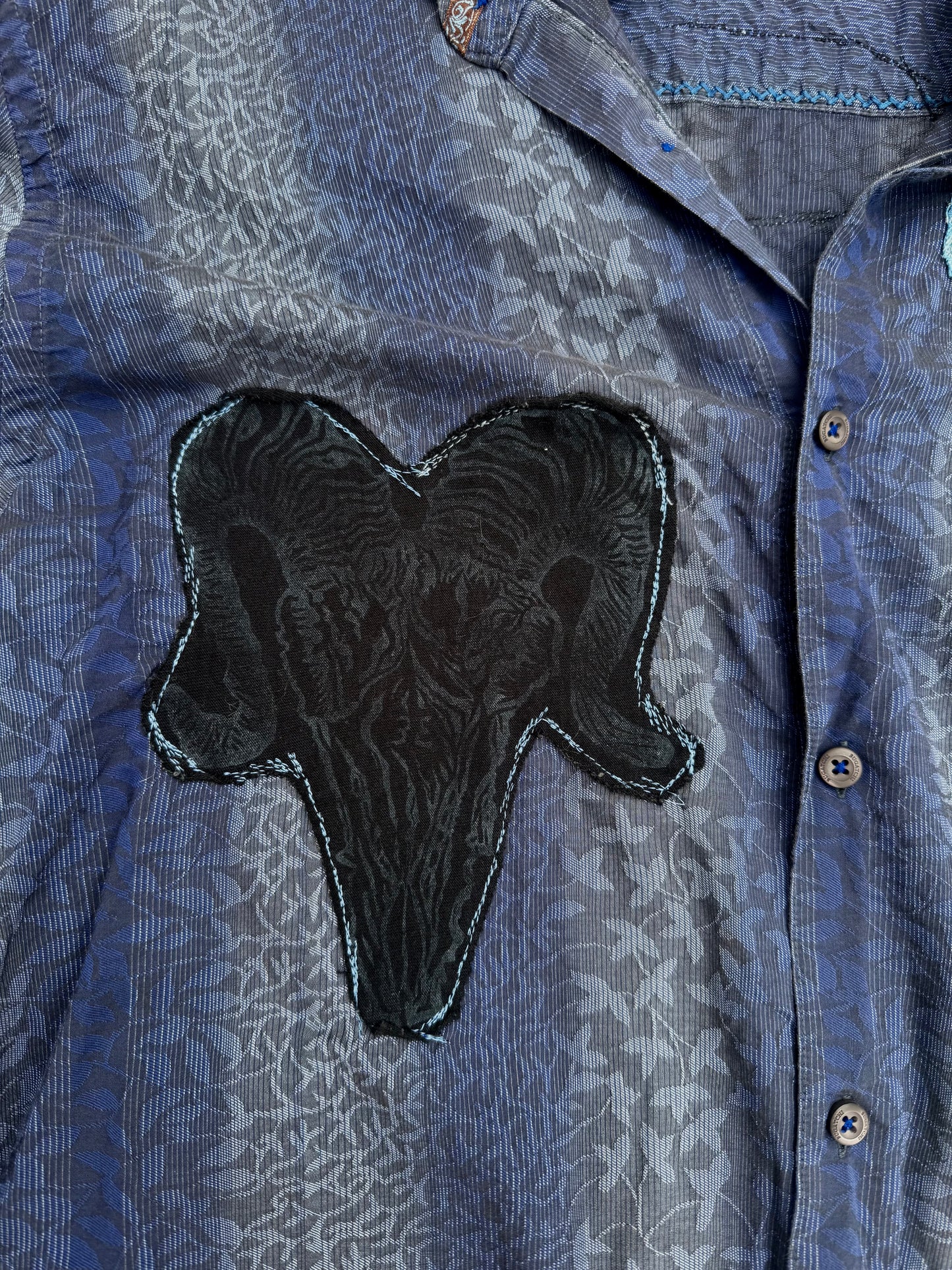 "Meet me at the creek" patched button up