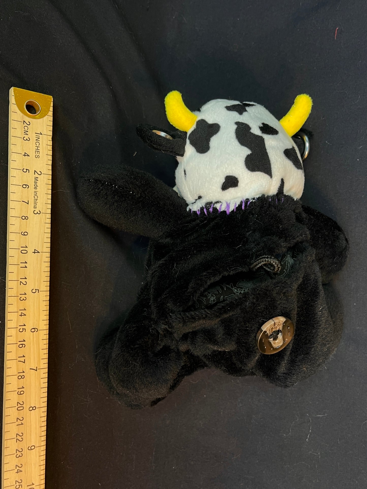 Cow + panda bear keychain stash pouch