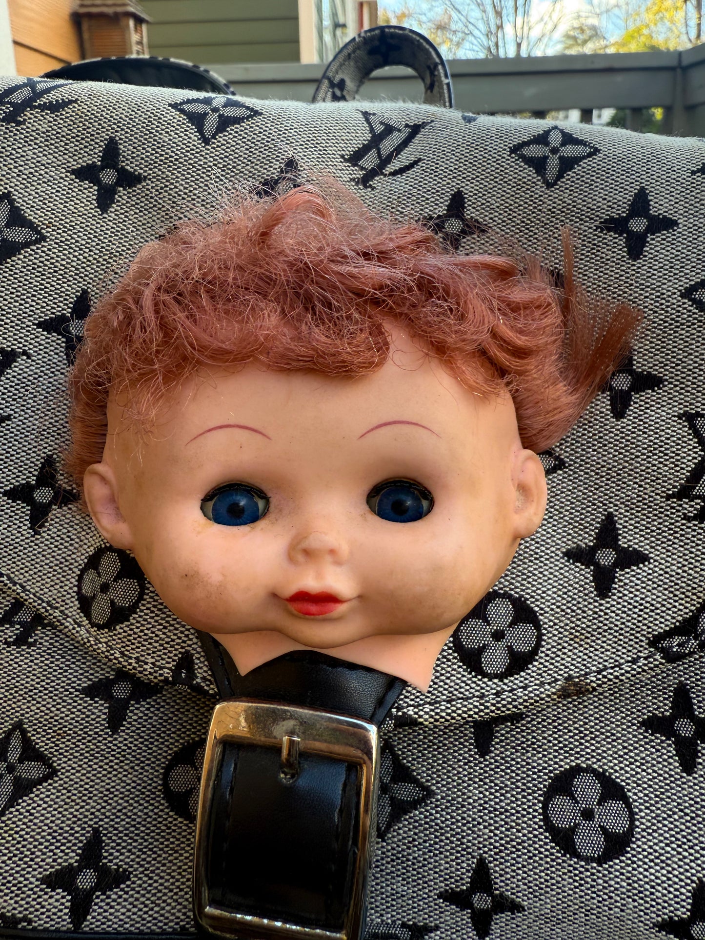 LV double baby head back pack