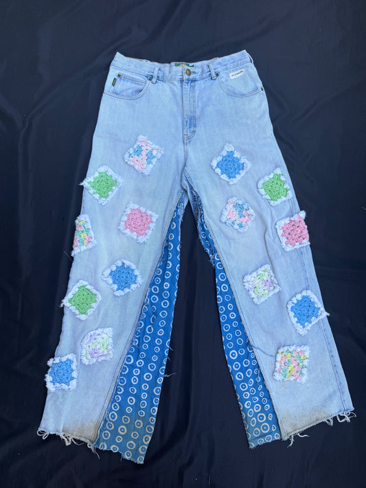 Crochet granny square jeans