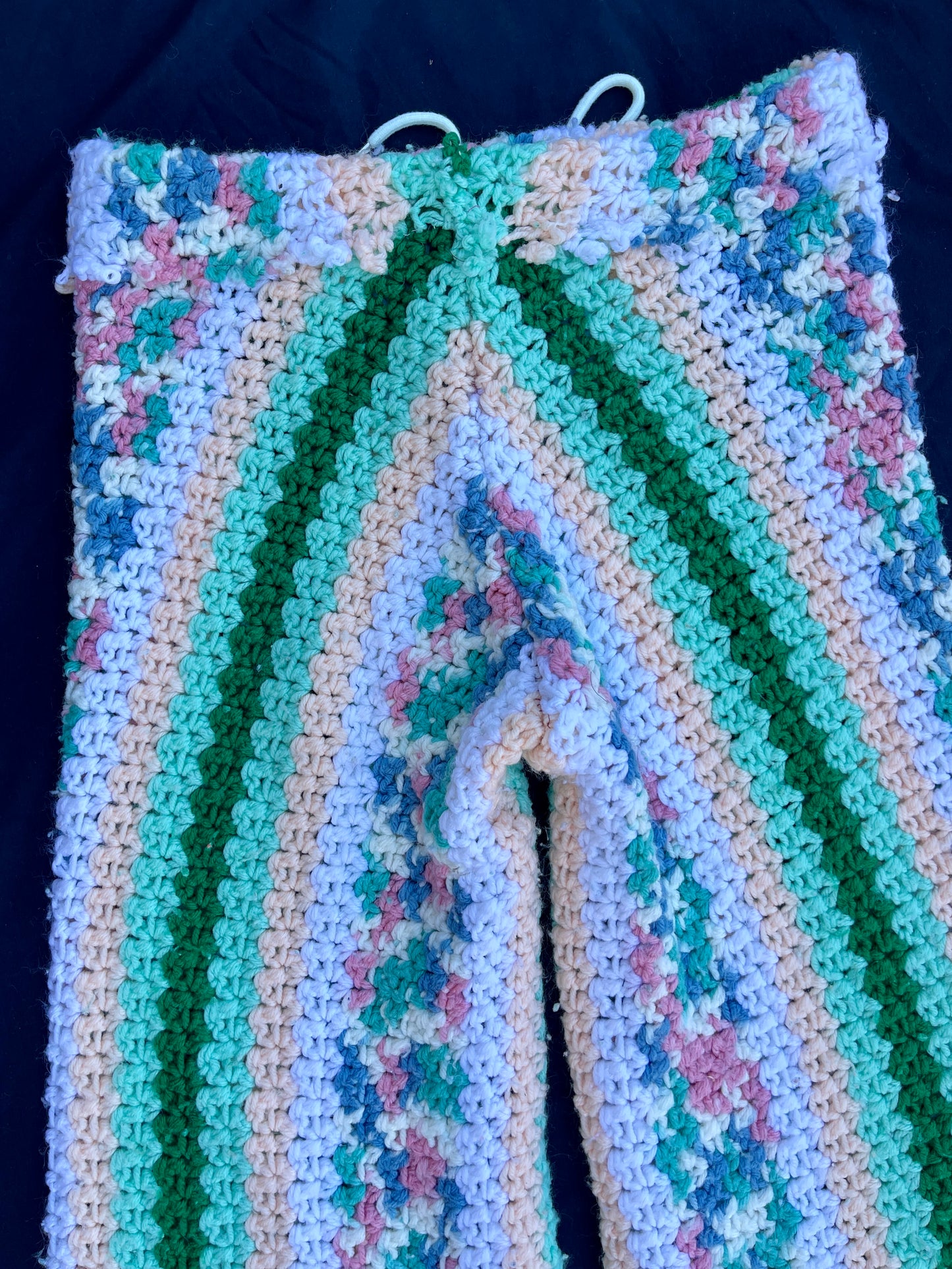 Sea foam crochet pants
