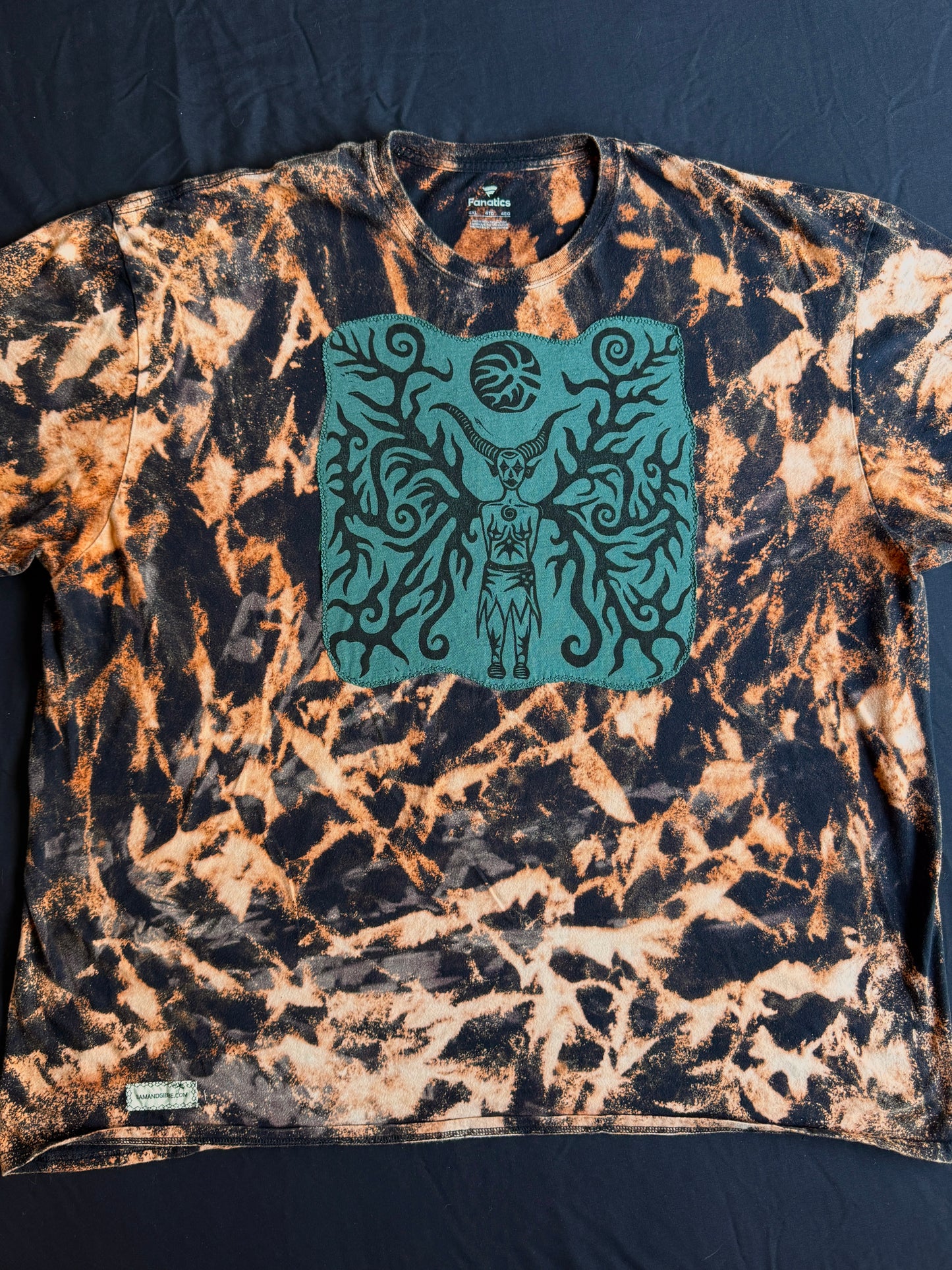 Moon goddess bleach dyed t-shirt