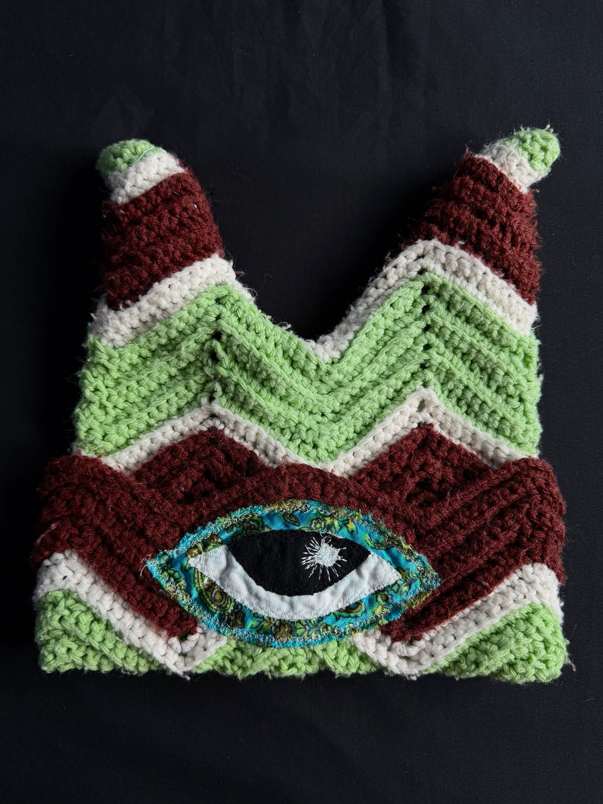 Crochet eyeball hat