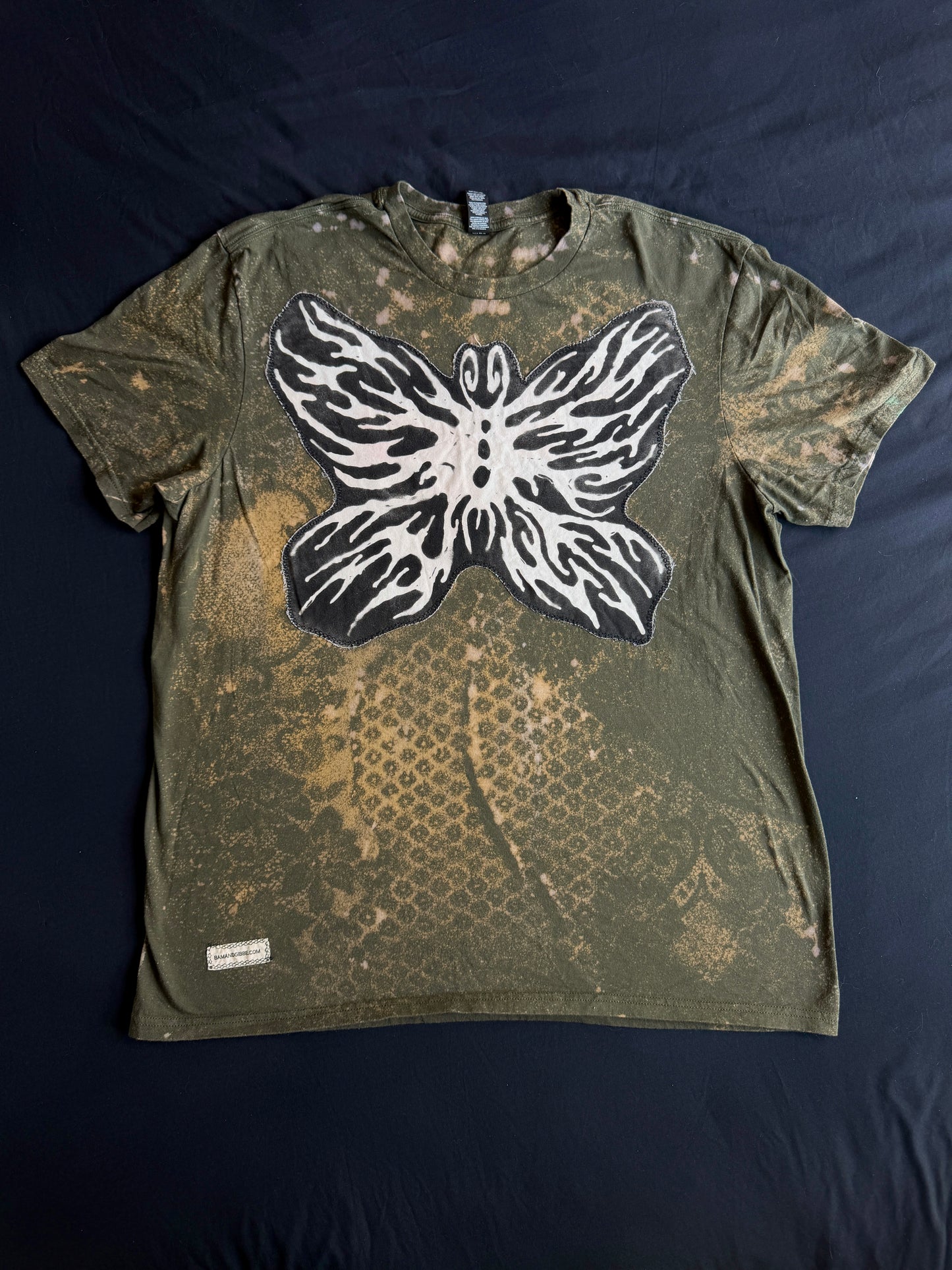 Butterfly bleach dyed t-shirt