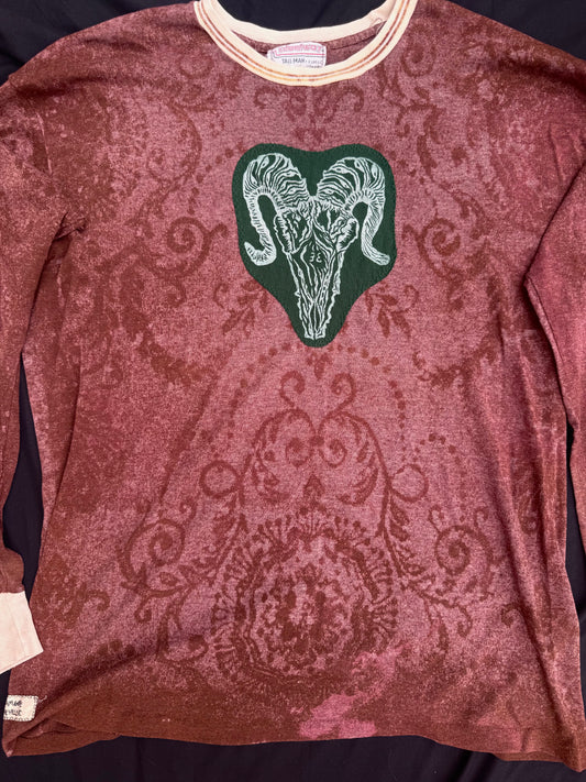 All seeing billy skull bleach dyed long sleeve