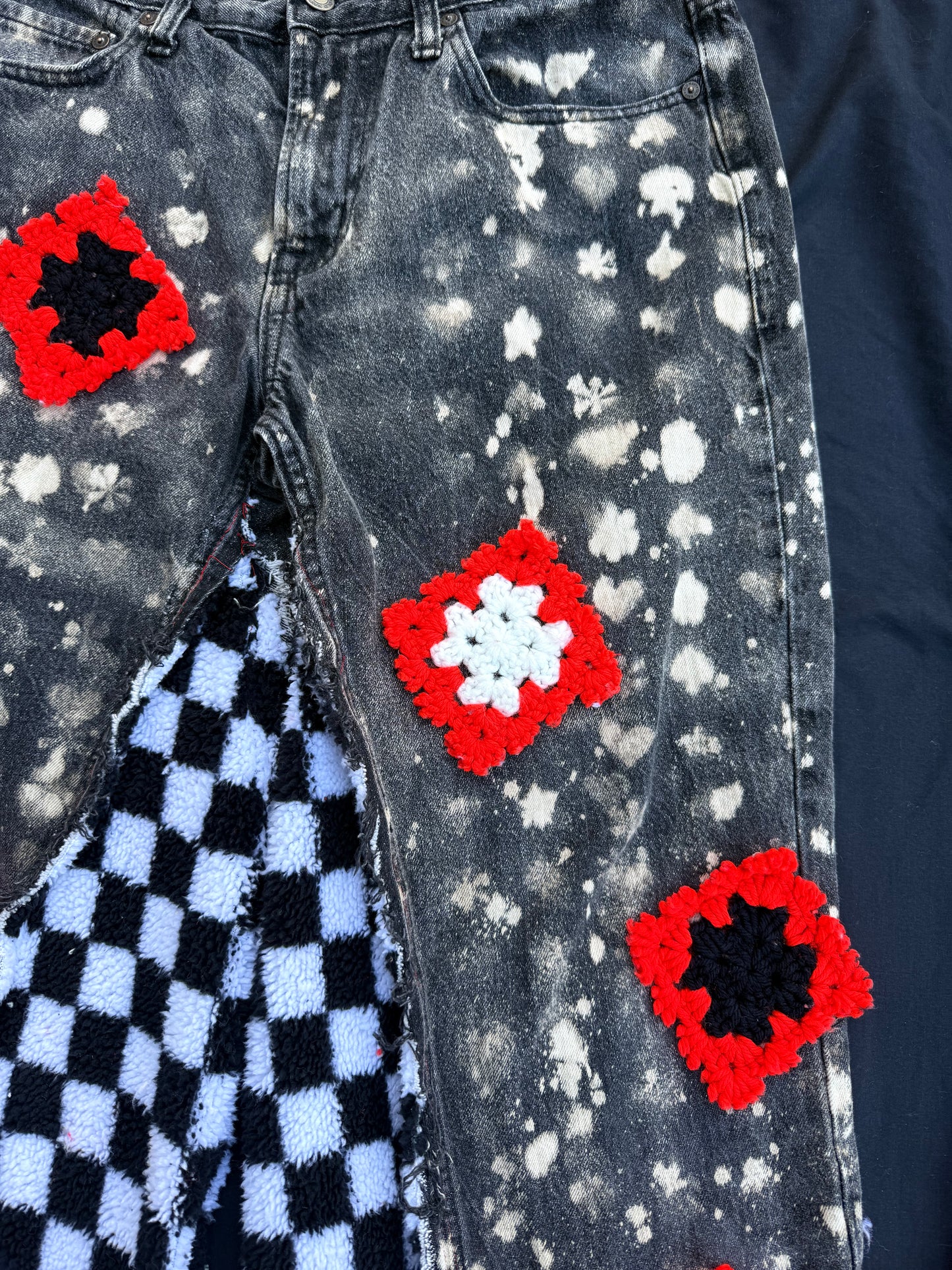 Casino clown granny square pants