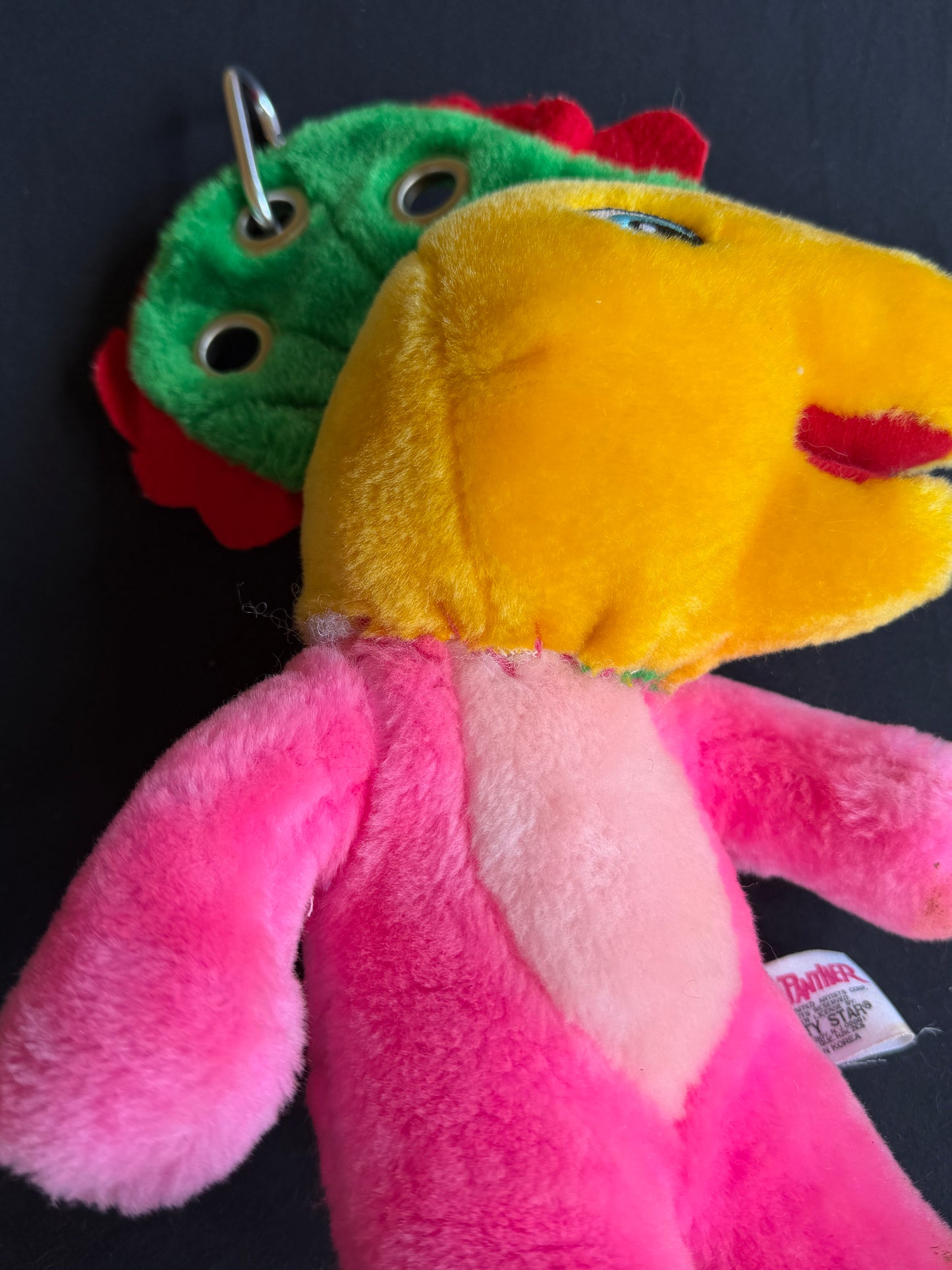 Dinosaur + pink panther keychain buddy