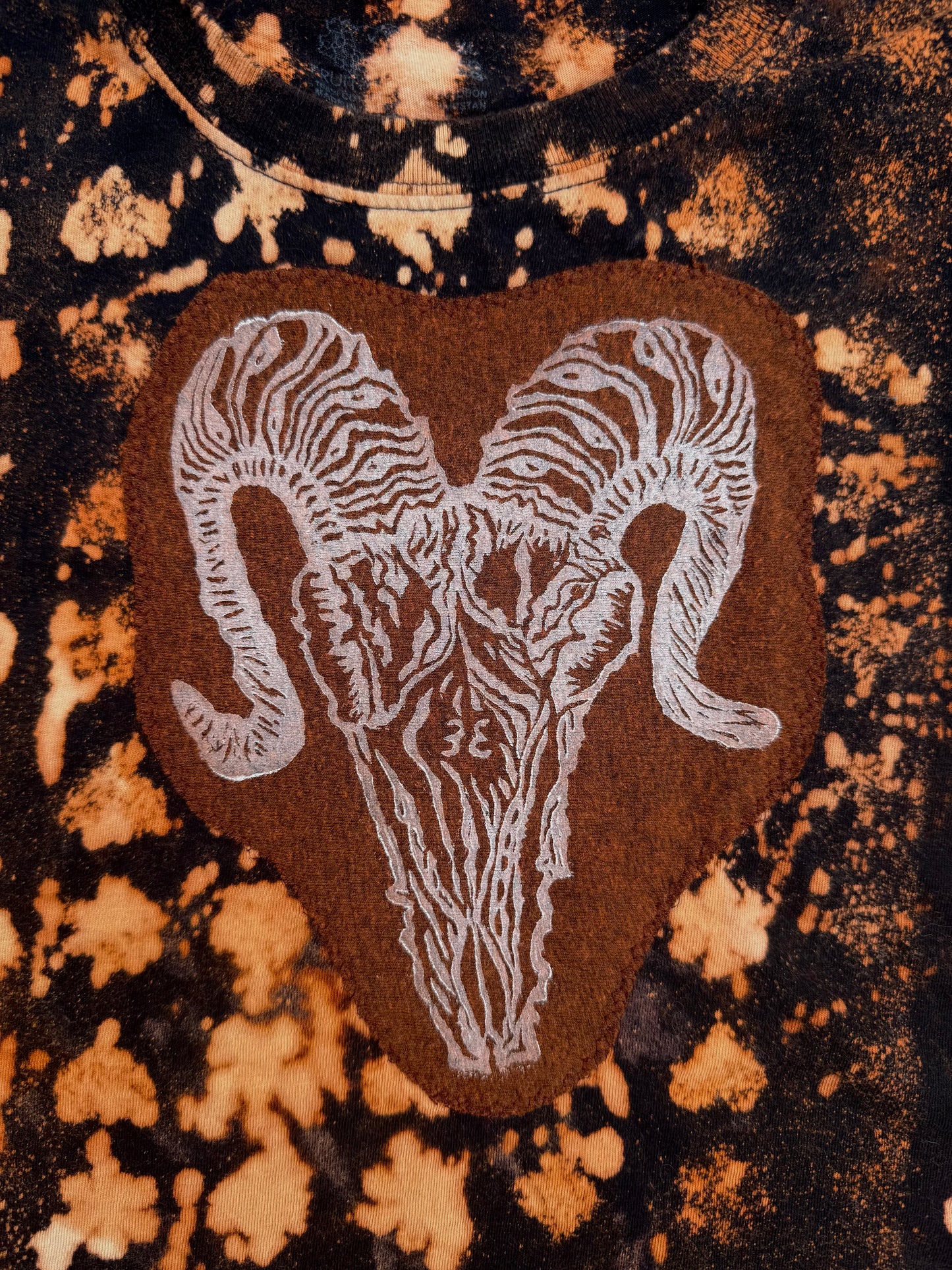 All seeing billy skull bleach dyed t shirt