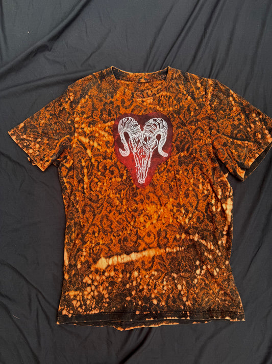 All seeing billy skull bleach dyed t shirt