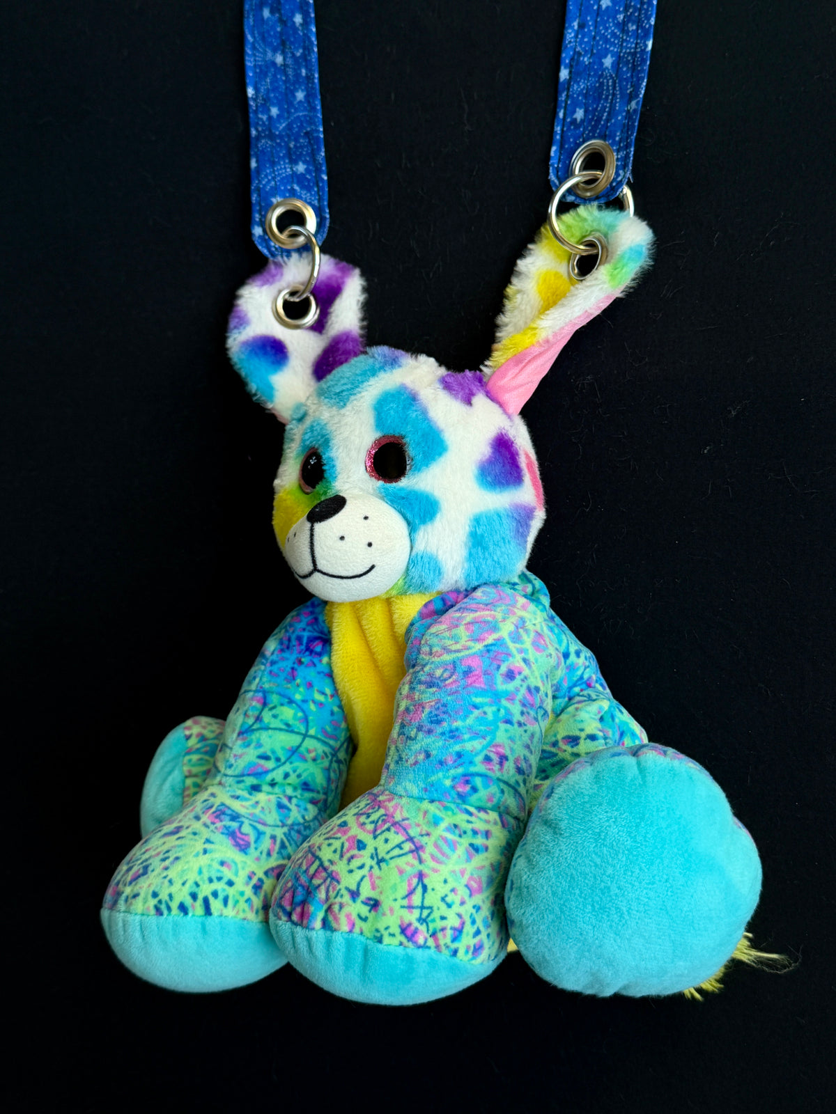 Rainbow dog + elephant hybrid side bag