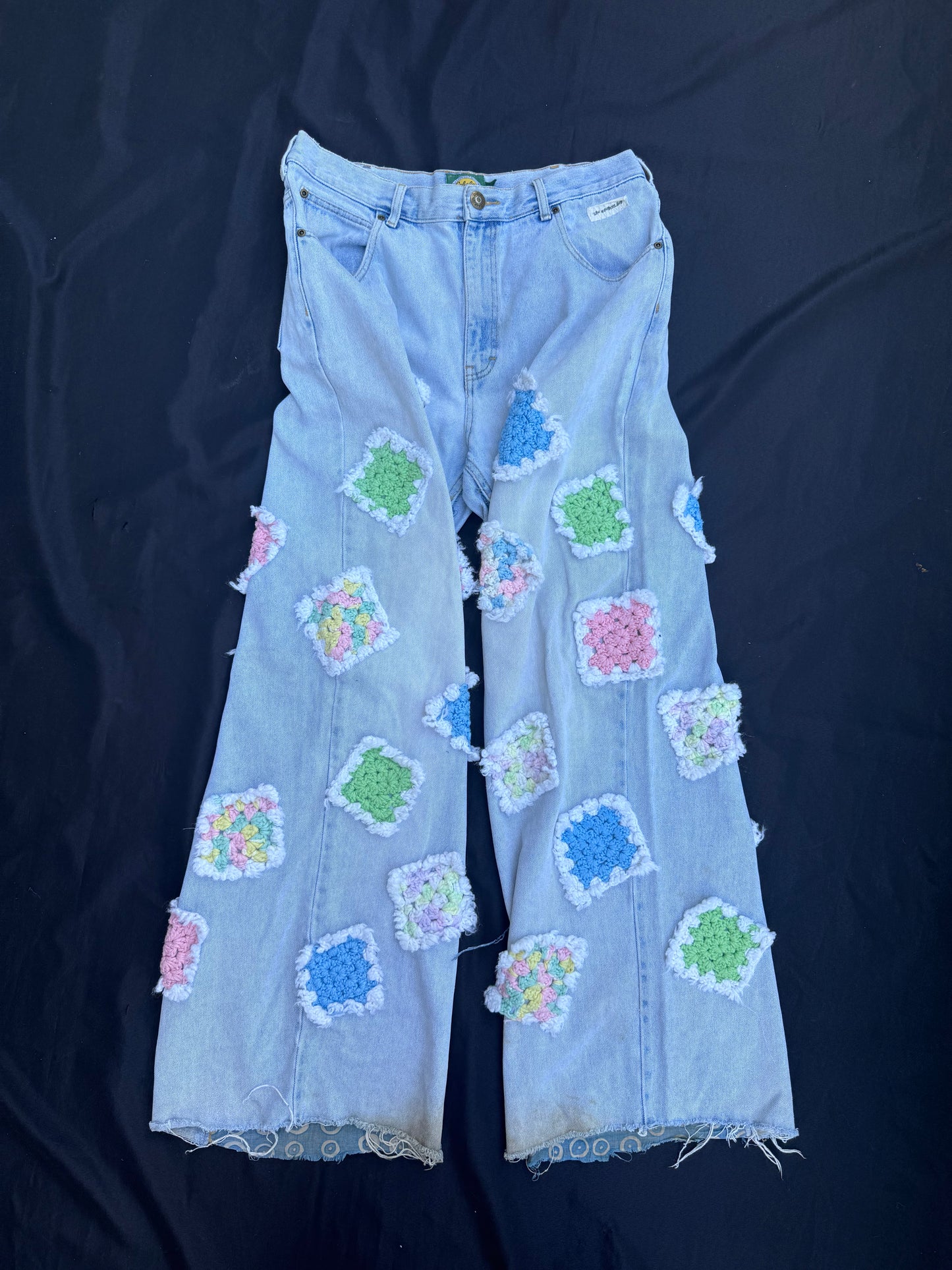 Crochet granny square jeans