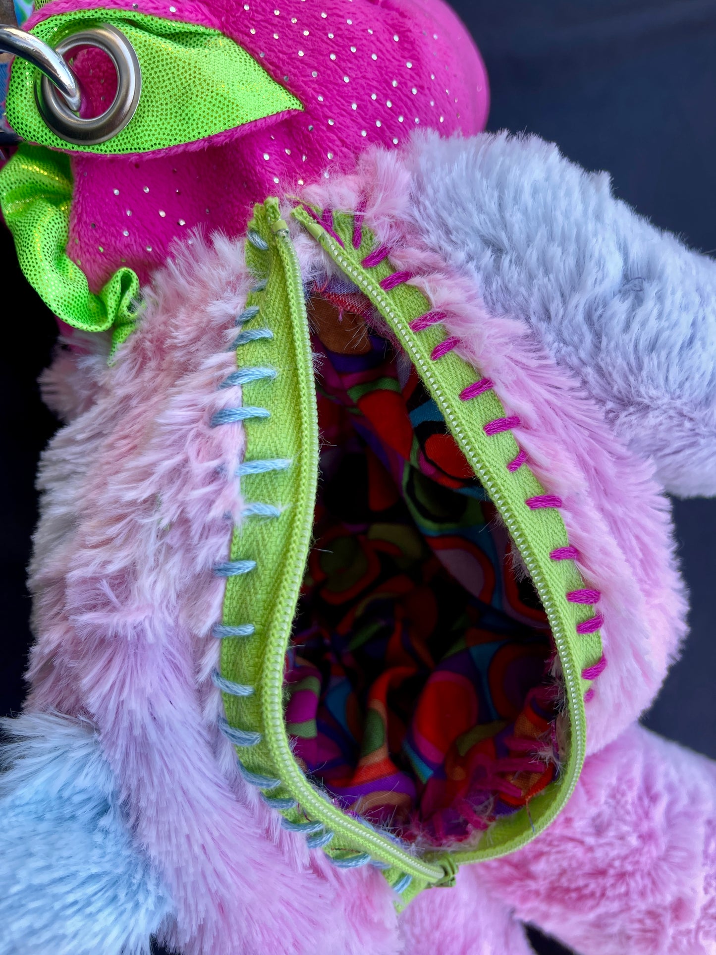 Dragon + rainbow bear hybrid side bag