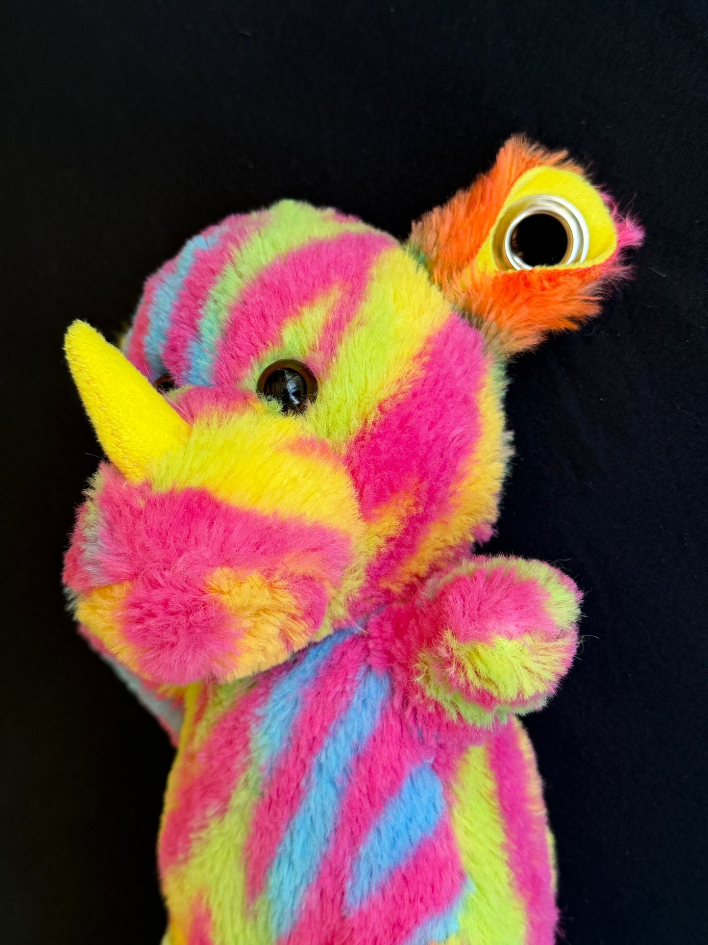 Rainbow rhino keychain buddy