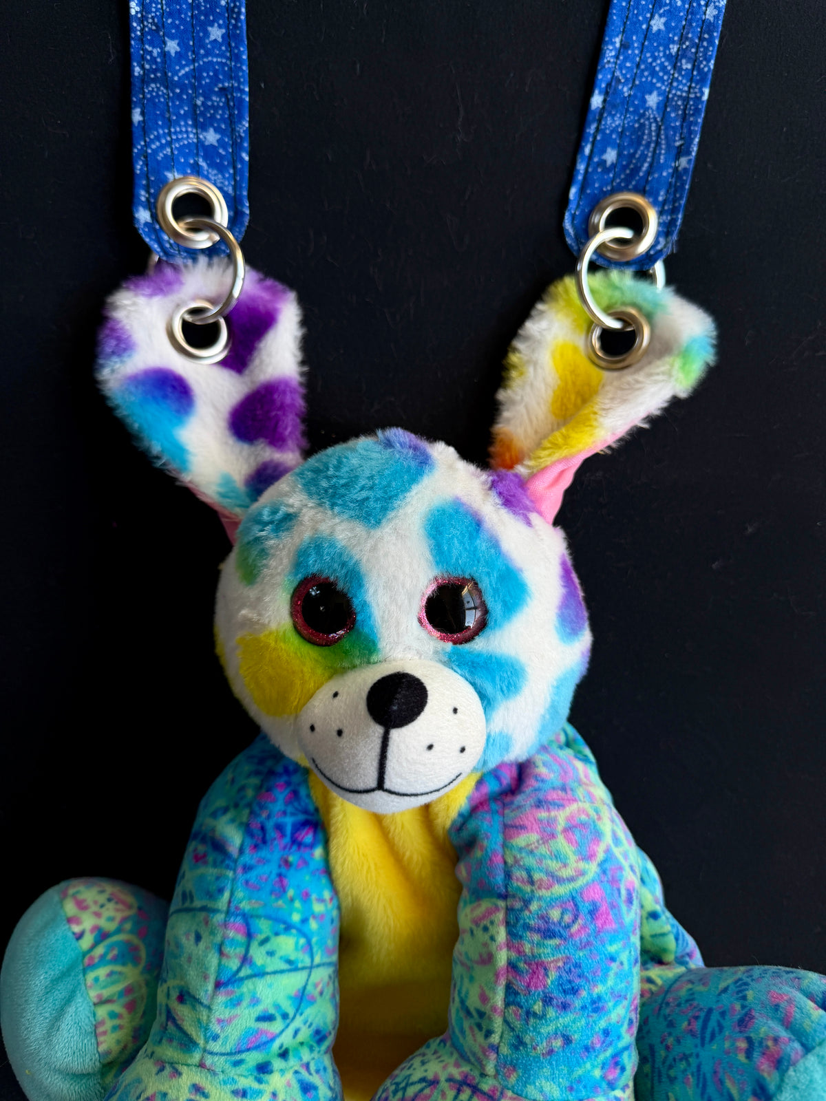 Rainbow dog + elephant hybrid side bag