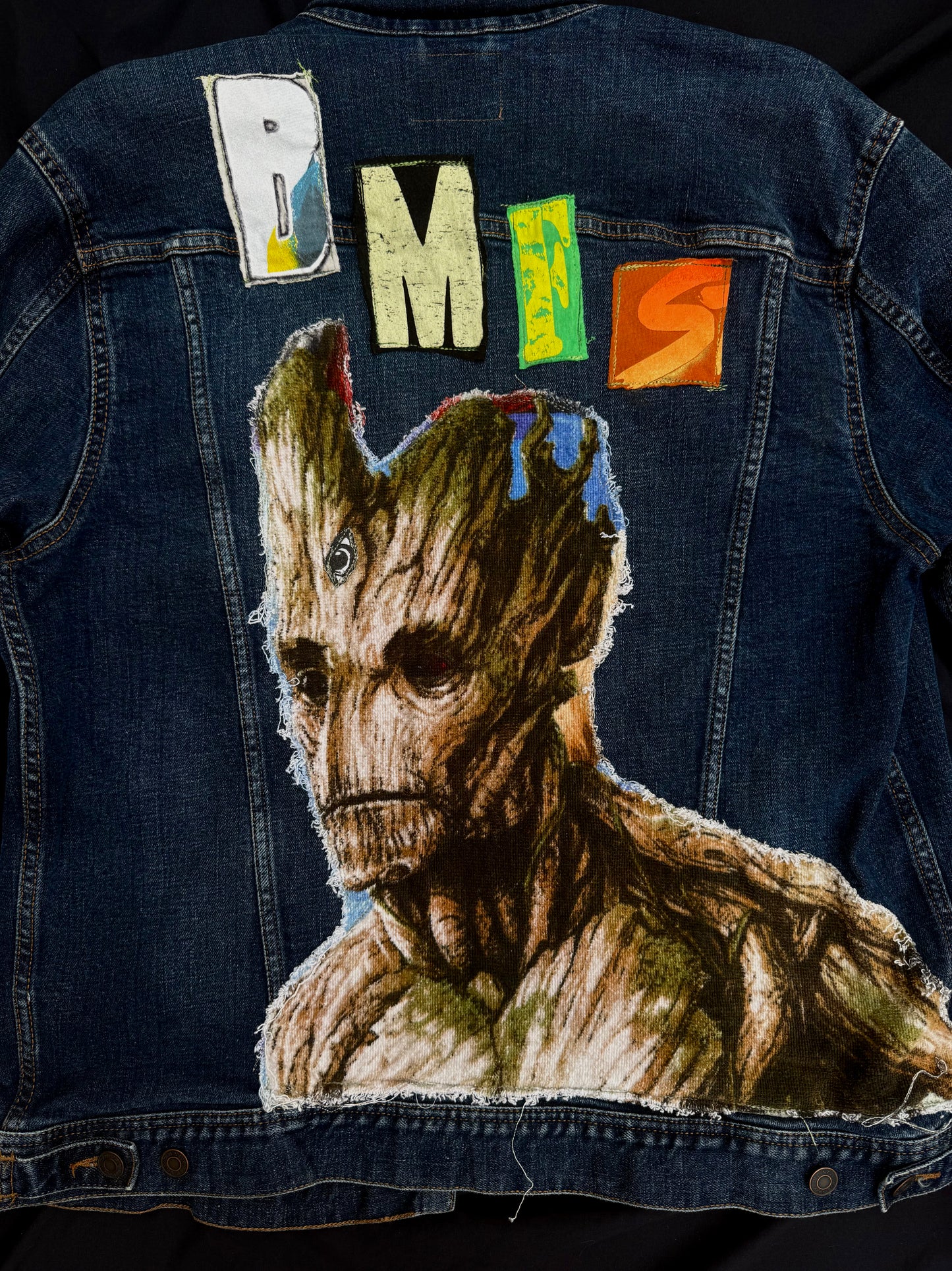 BMFS x Groot patched jean jacket