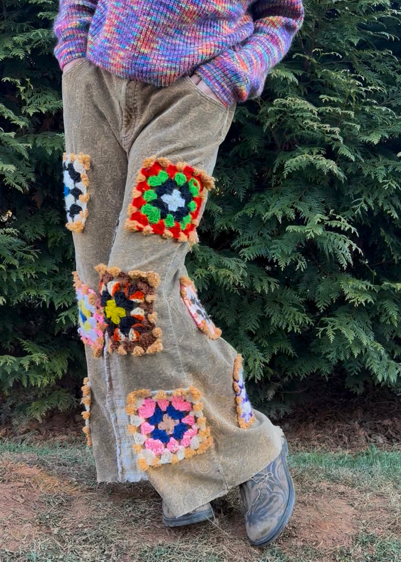 Ginger bread granny square pants