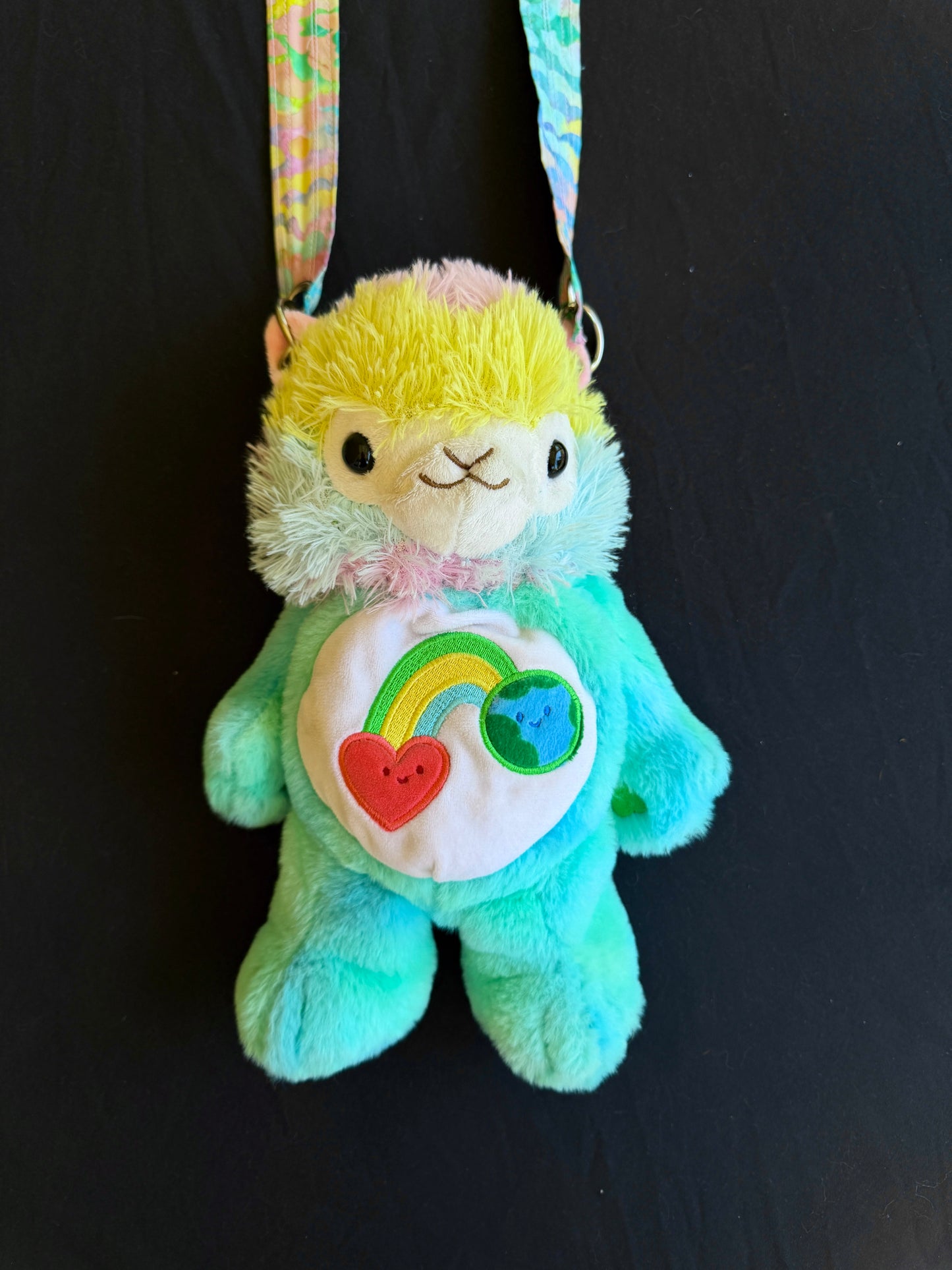 Llama + care bear hybrid side bag
