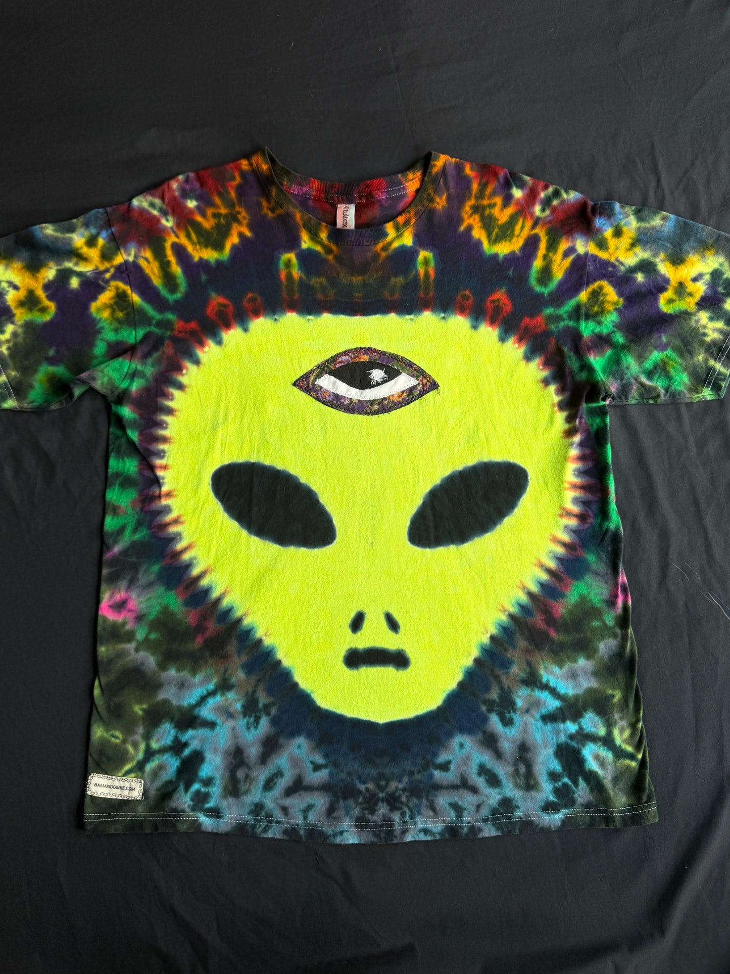 Alien + UFO tie dyed t-shirt