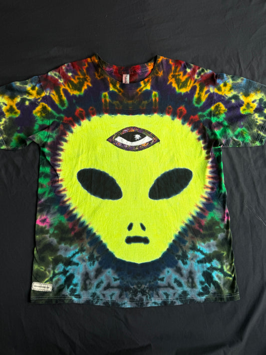 Alien + UFO tie dyed t-shirt