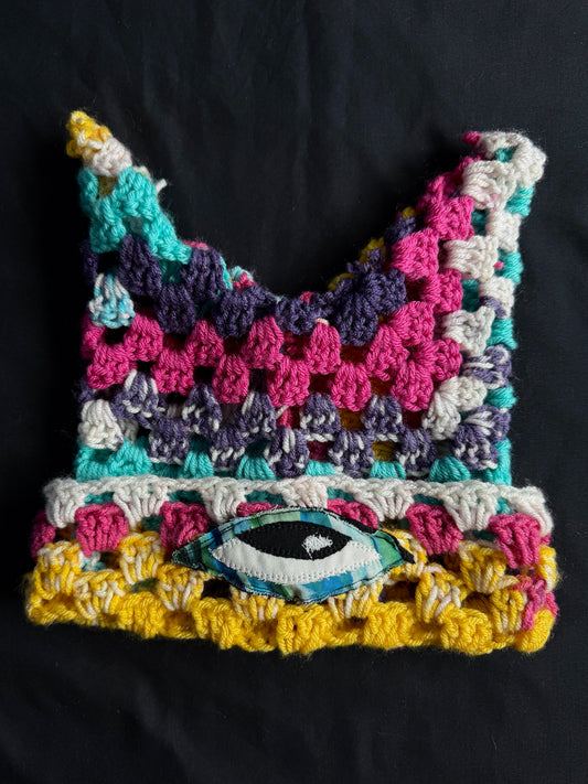 Crochet eyeball hat
