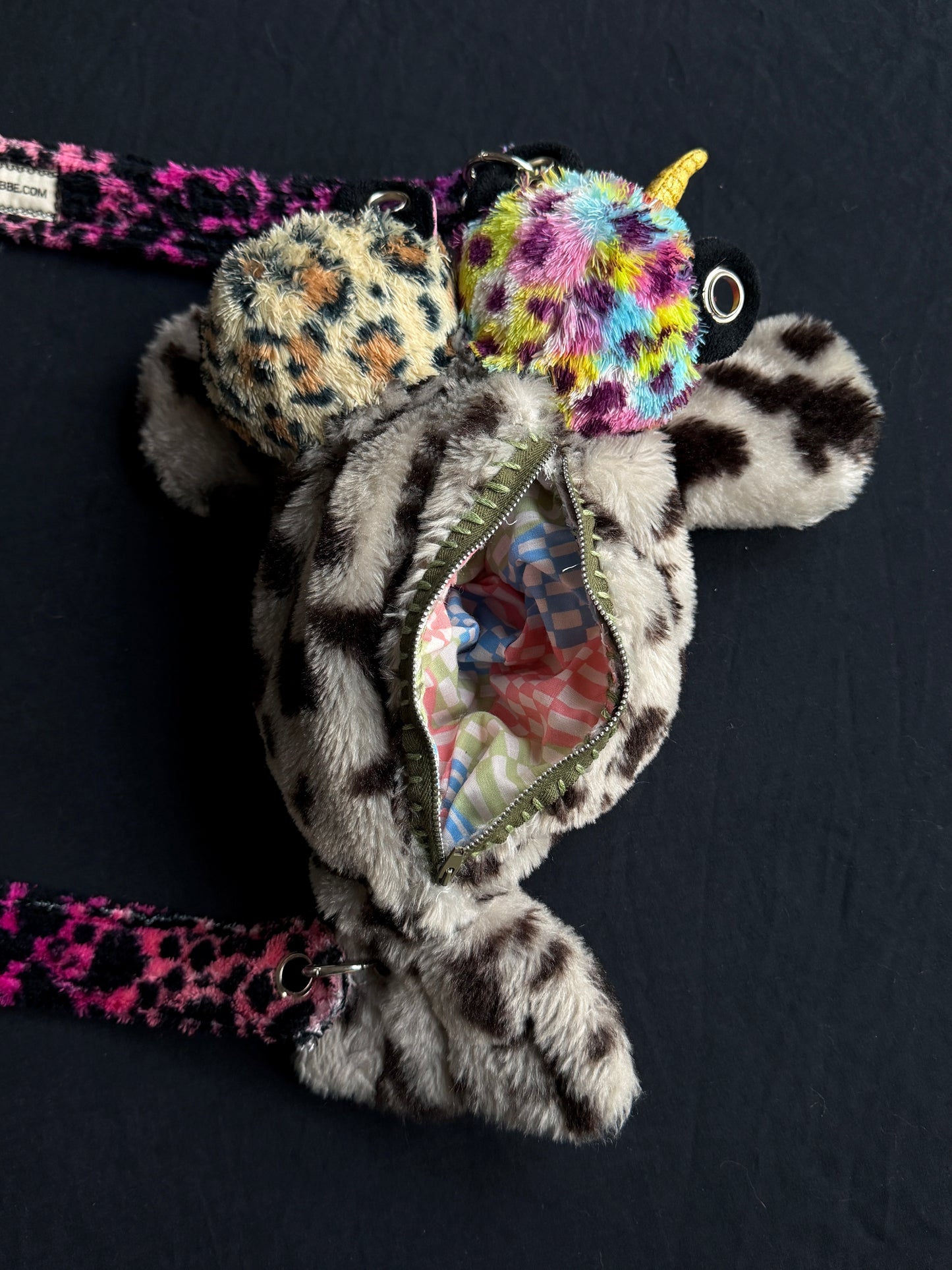 Unicorn + leopard + seal hybrid side bag