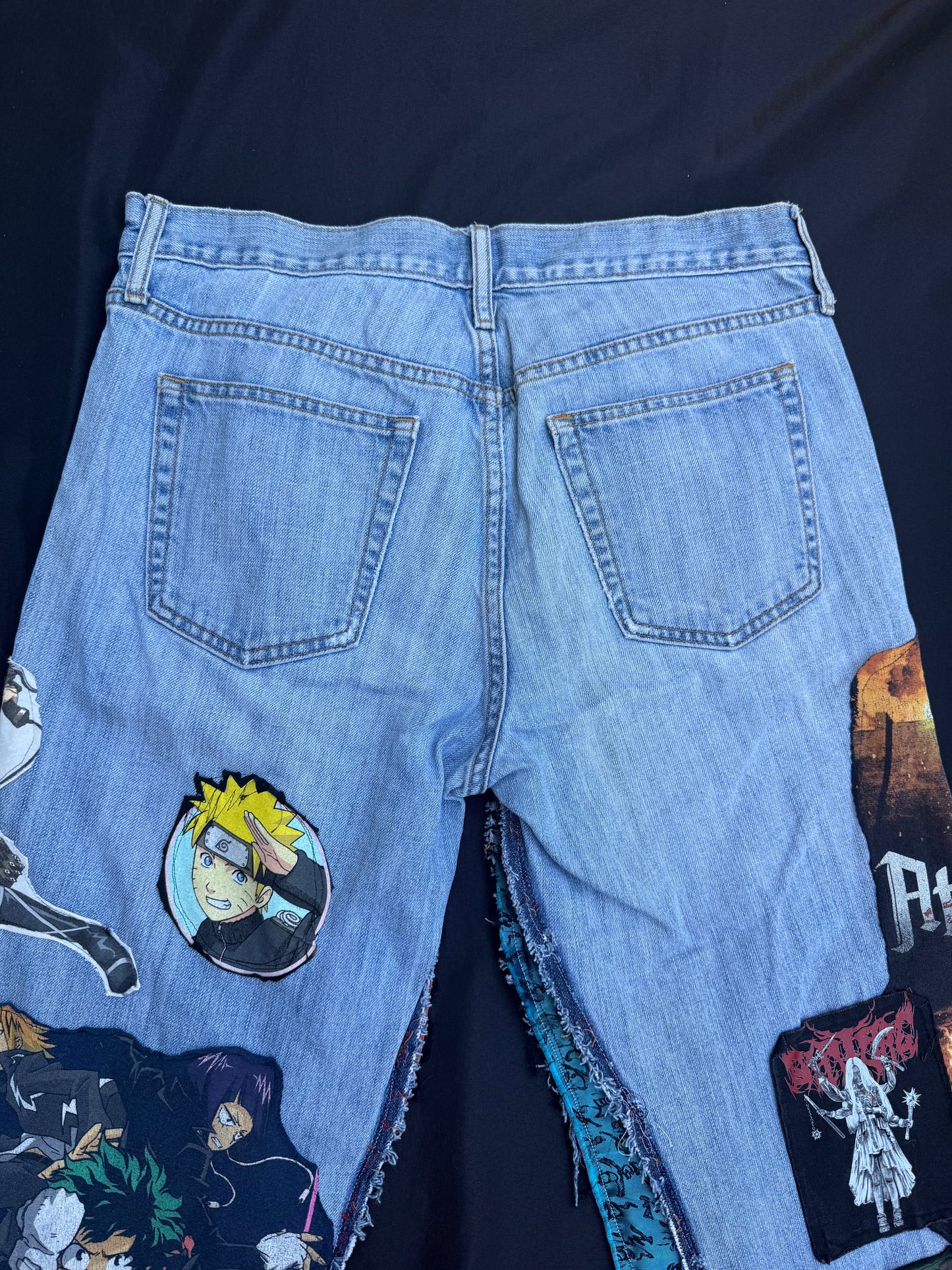Anime collage patch jeans