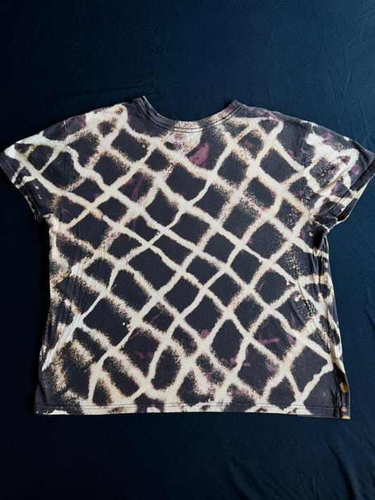 Three headed snail bleach dyed t-shirt