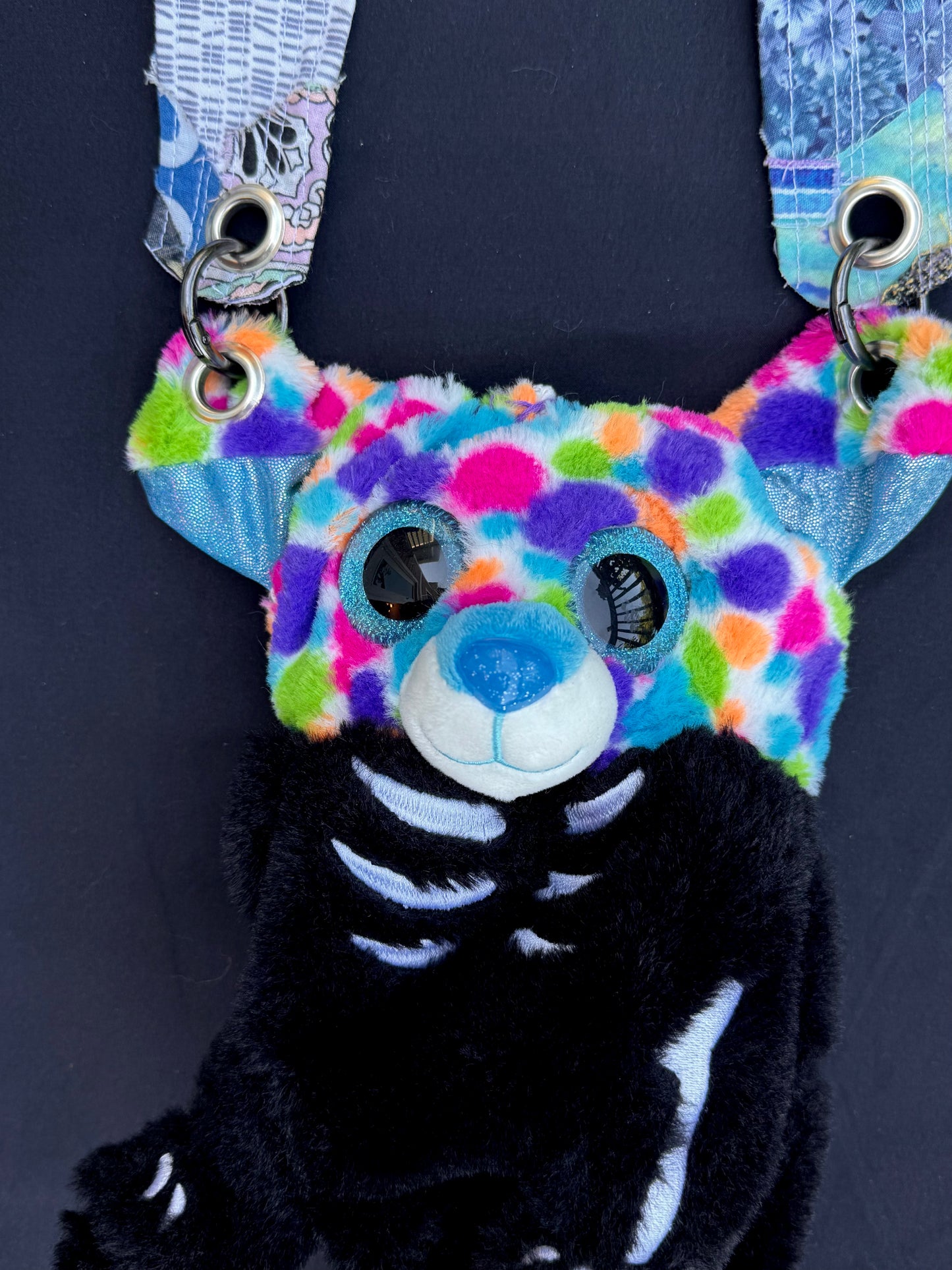 Rainbow skull dog hybrid side bag