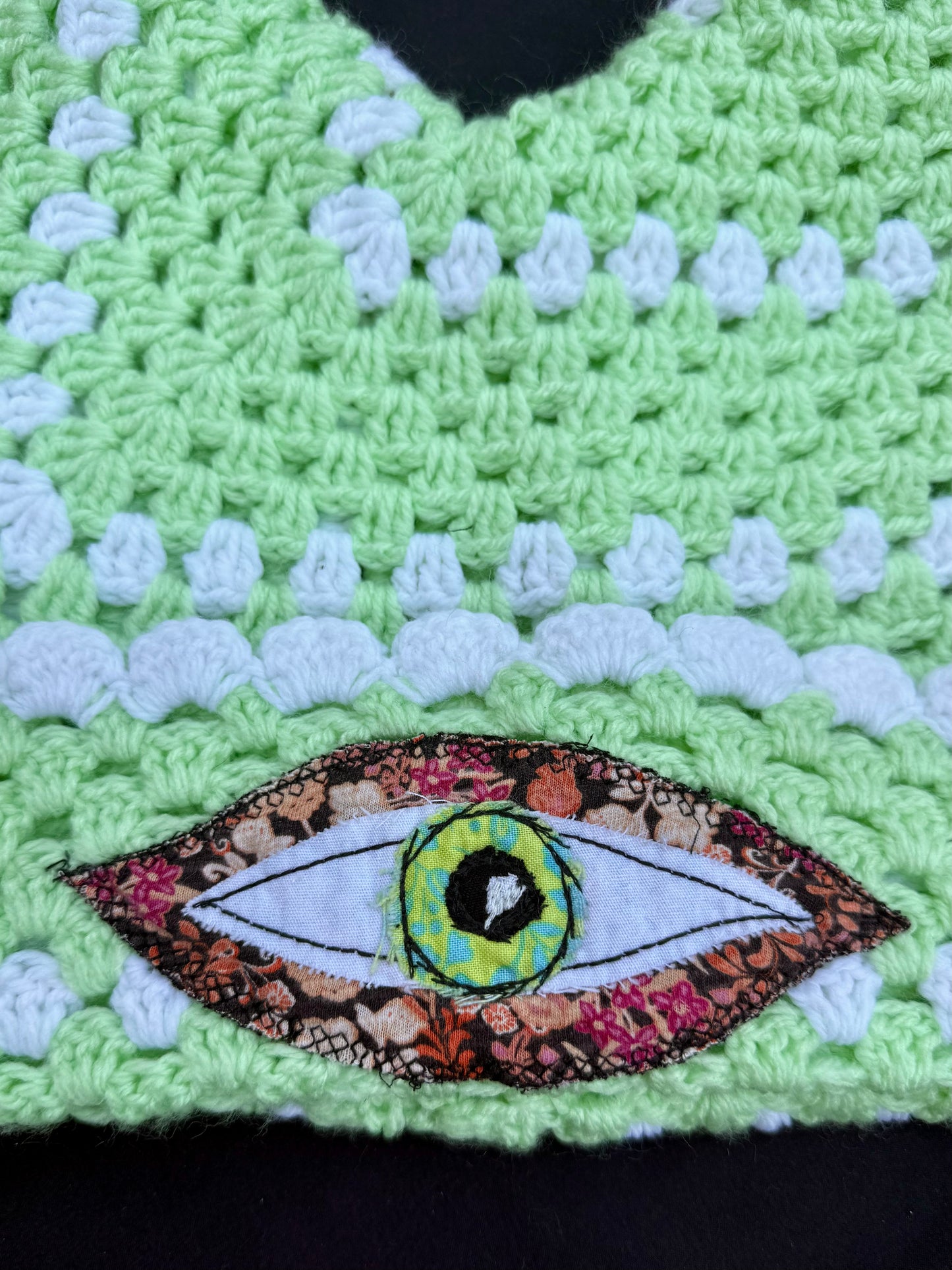 Crochet eyeball patch hat