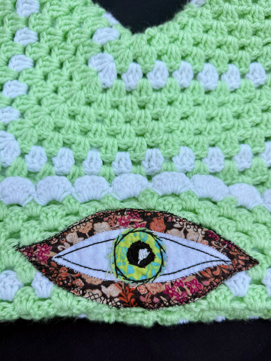 Crochet eyeball patch hat