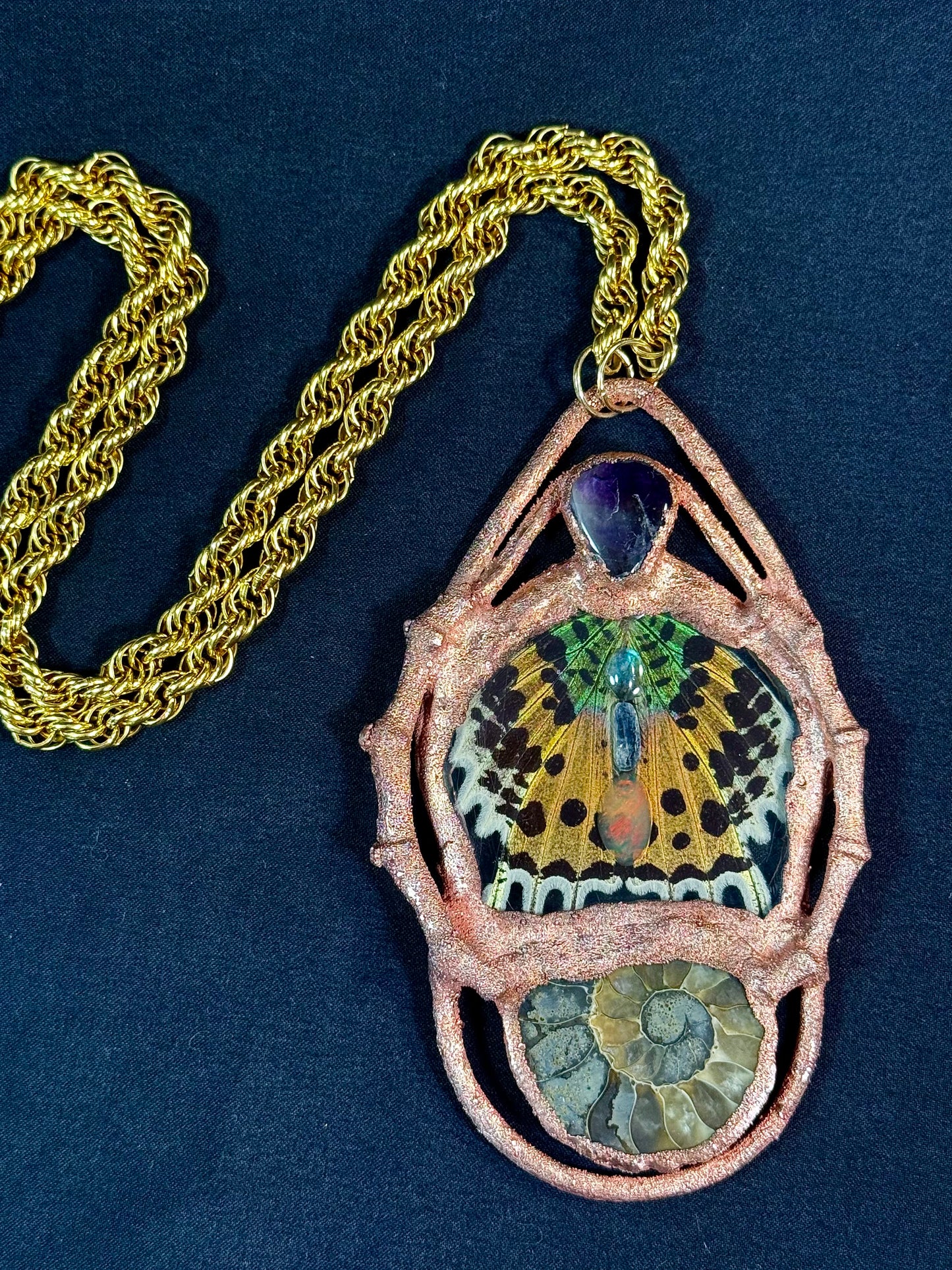Amethyst sunset moth amulet
