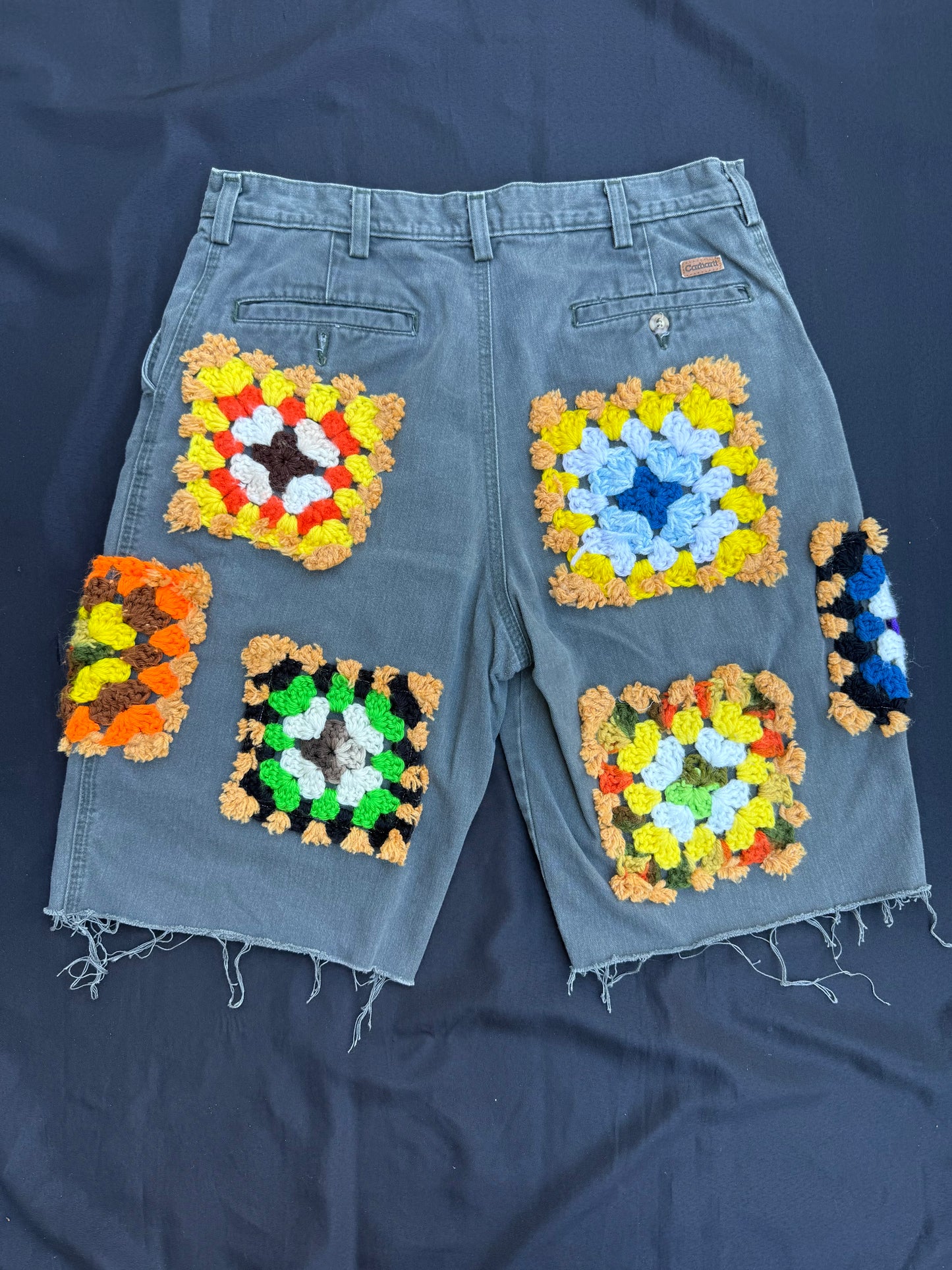 Crochet granny square shorts