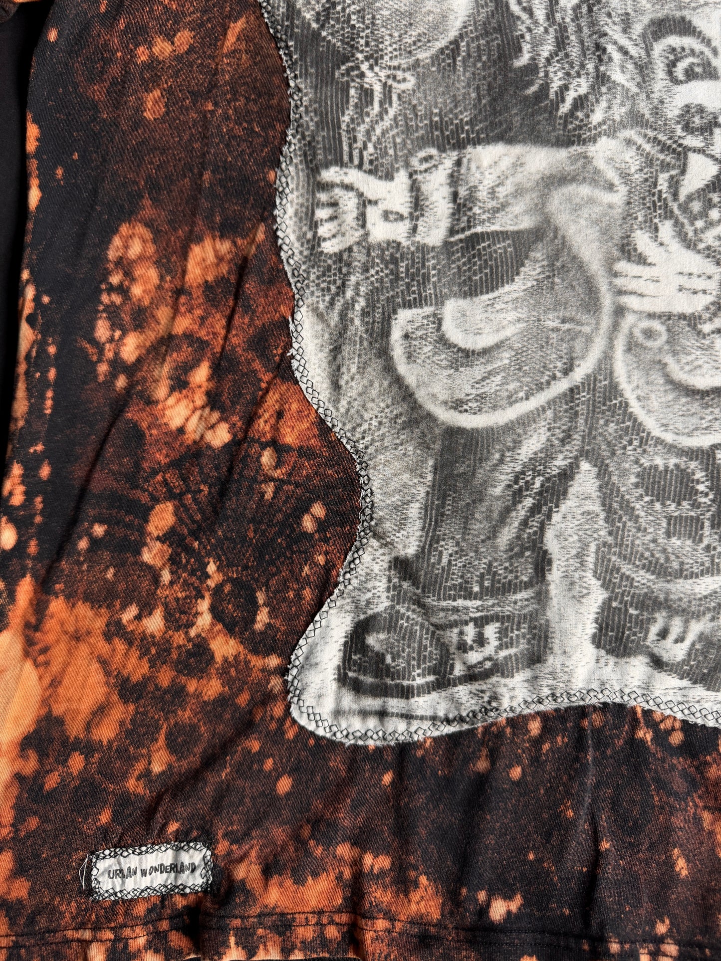 Clown bleach dyed t-shirt
