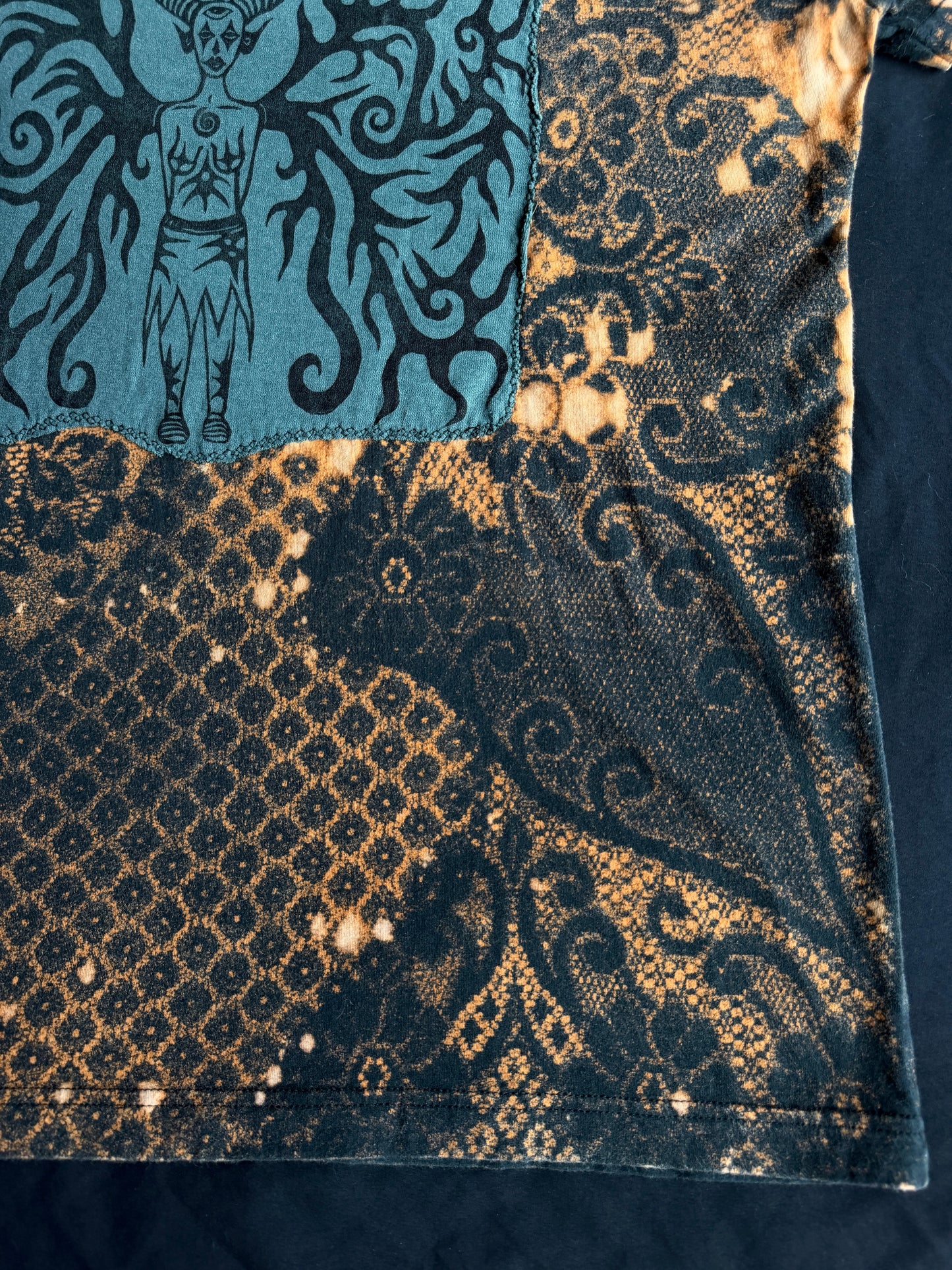 Moon goddess bleach dyed t-shirt
