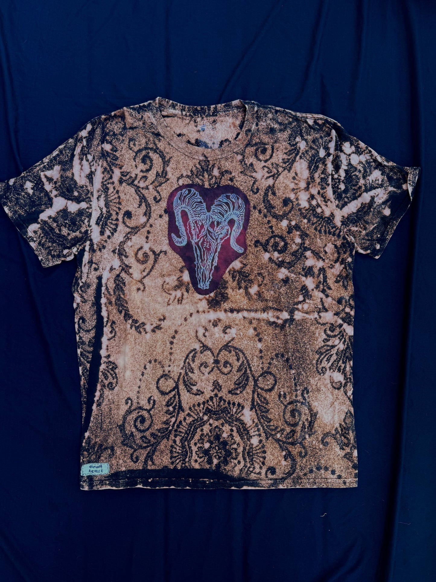 All seeing billy skull bleach dyed t shirt